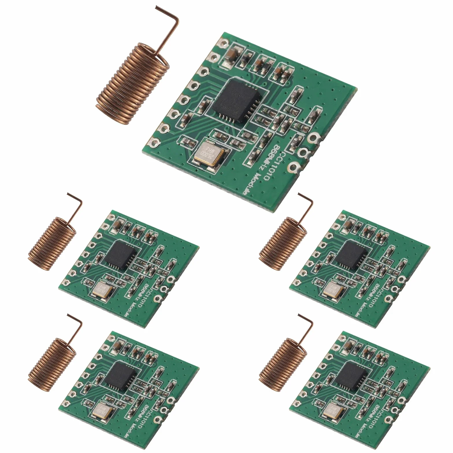 GERUI 5 szt. CC1101 868MHz moduł bezprzewodowy, zdalna transmisja z anteną