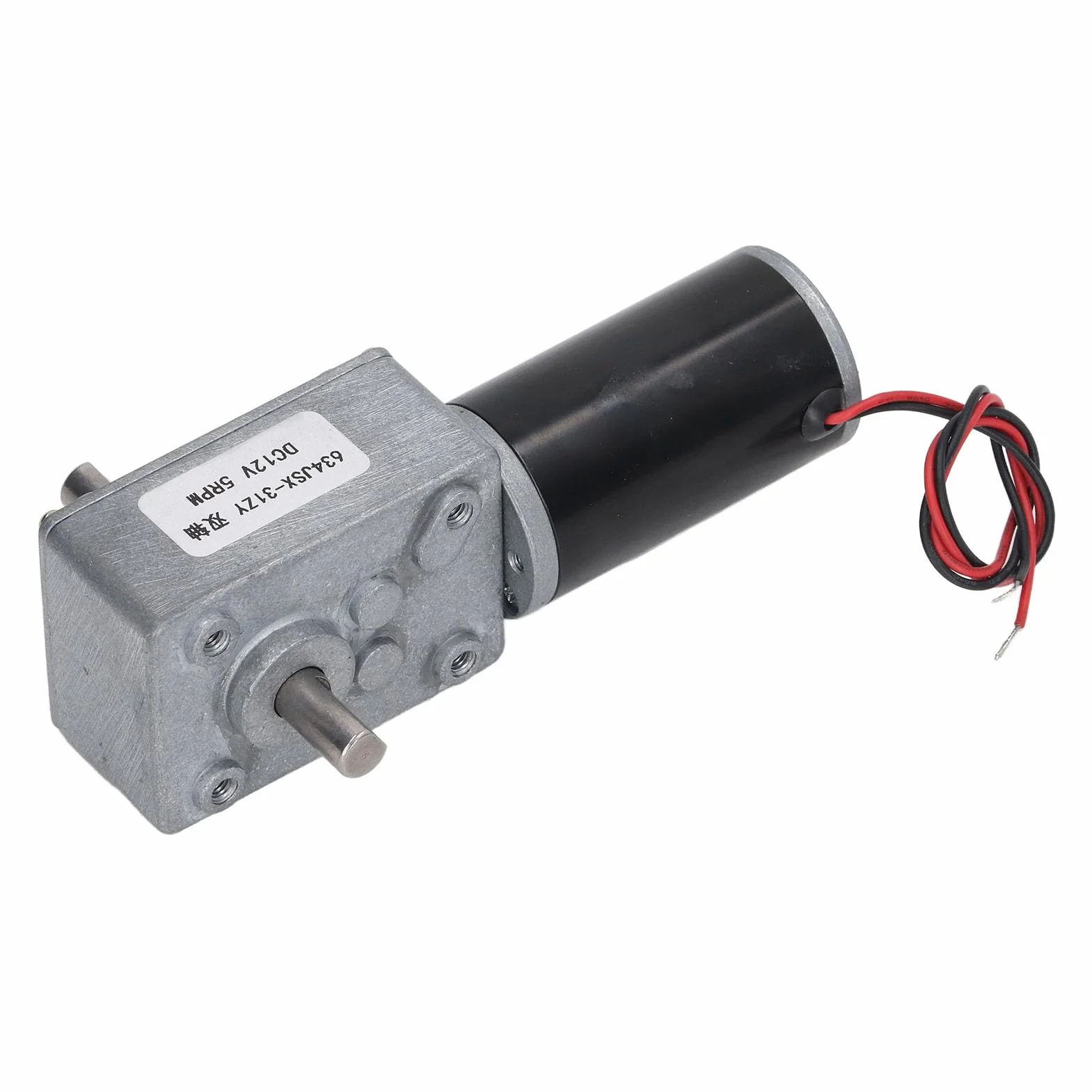 Motoreduktor Turbinowy DC 12V Samoblokujący Podwójny Wał 5 obr./min CW CCW