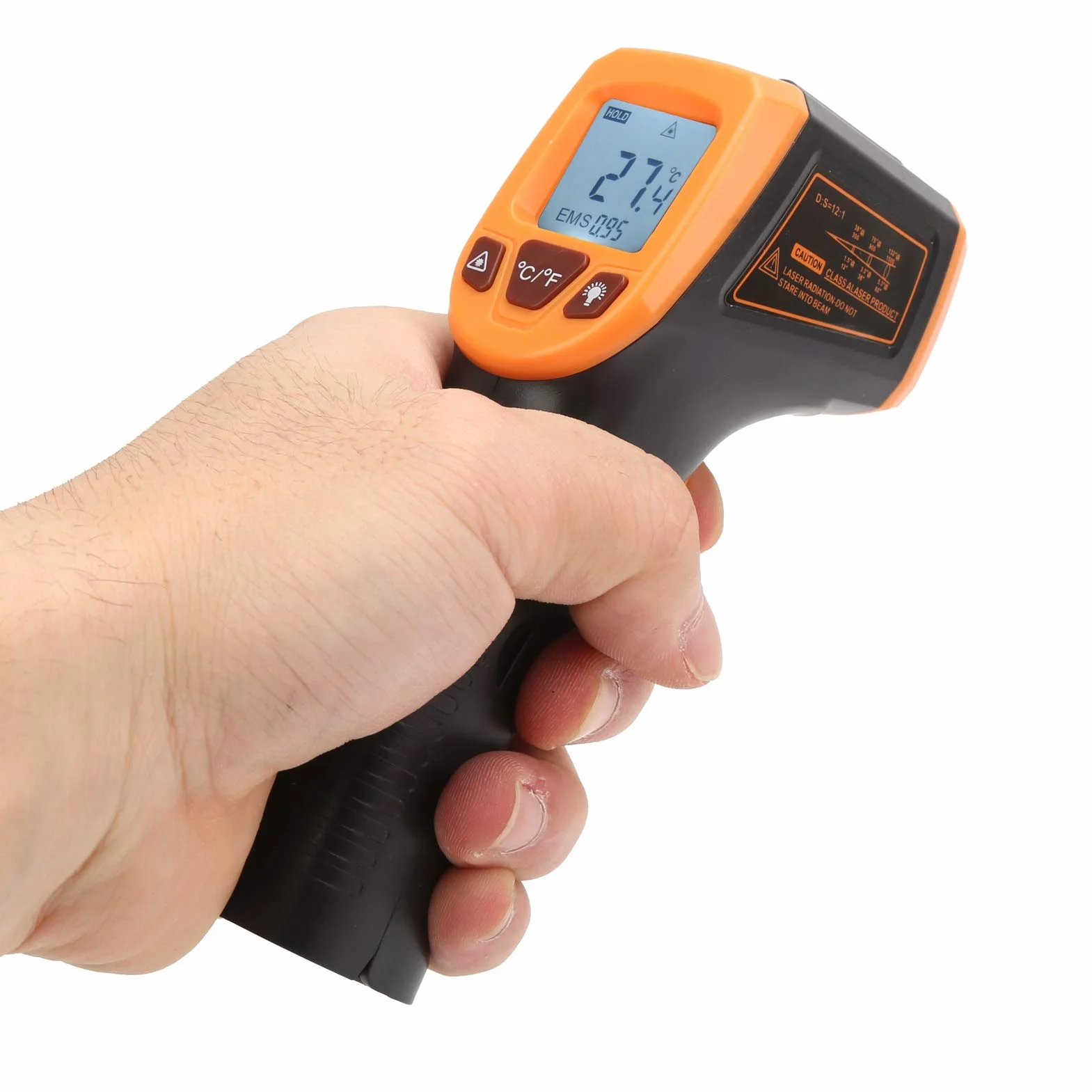 Termometr na podczerwień, od -50 ℃ do 600 ℃ ℉ Pistolet do Pomiaru Temperatury Pistolet z Podświetleniem, Bezdotykowy Termometr na podczerwień Pistolet do Pomiaru Temperatury