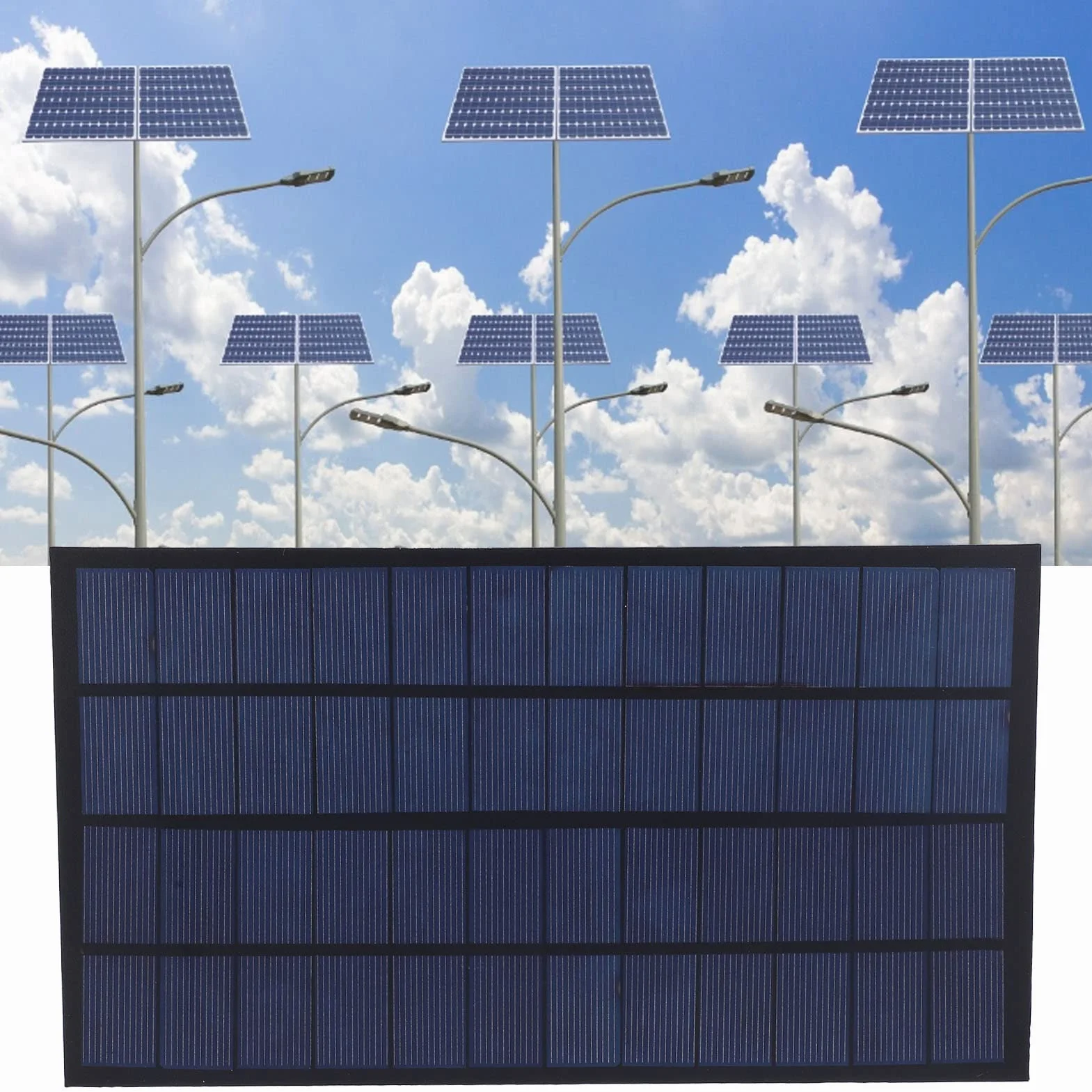 Panel słoneczny epoksydowy 12V 7W Ładowarka Panel słoneczny Moduł zasilania ogniwa do latarek ogrodowych