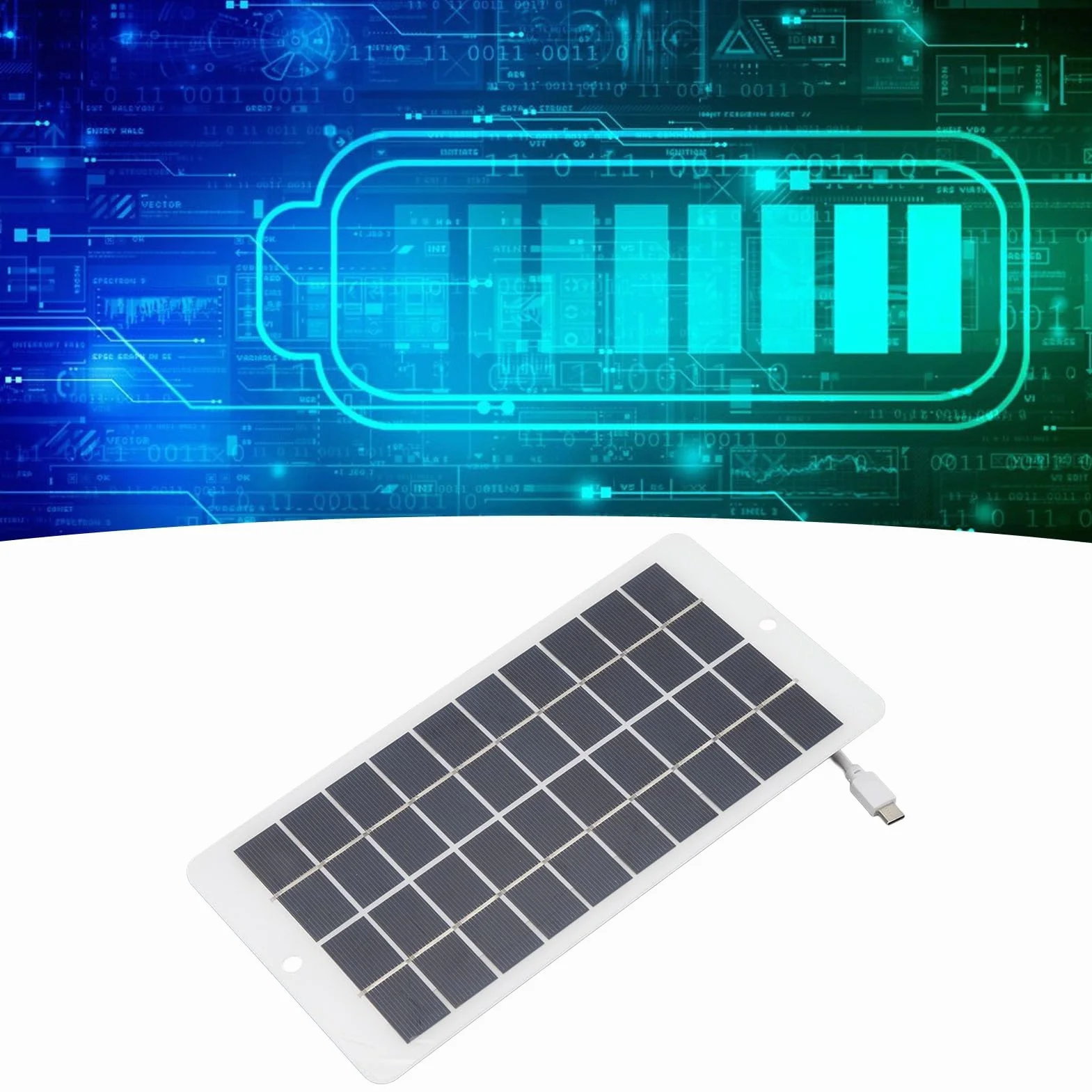 Panel Słoneczny, 10W 5V Panel Słoneczny Typu C Wyjście Przenośny Panel ładowania Słonecznego do Monitorowania Bezpieczeństwa ładowania Telefonu