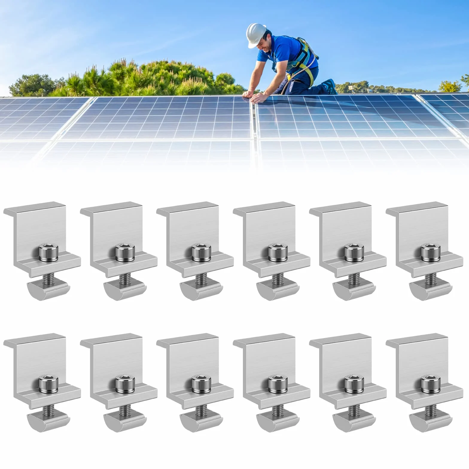 Moduł solarny uchwyt zacisk końcowy panel słoneczny zacisk krawędzi uchwyty, mocowanie modułu solarnego 35 mm
