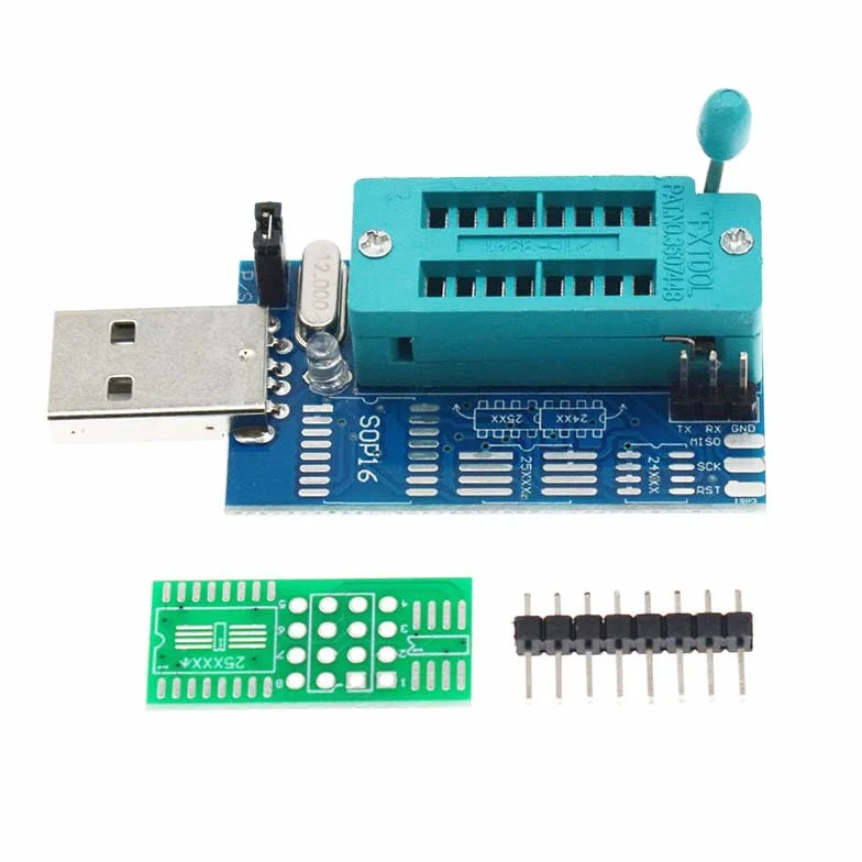 CH341A USB programator do serii 24 25 z konwerterem 1,8 V i klipsem SOP8