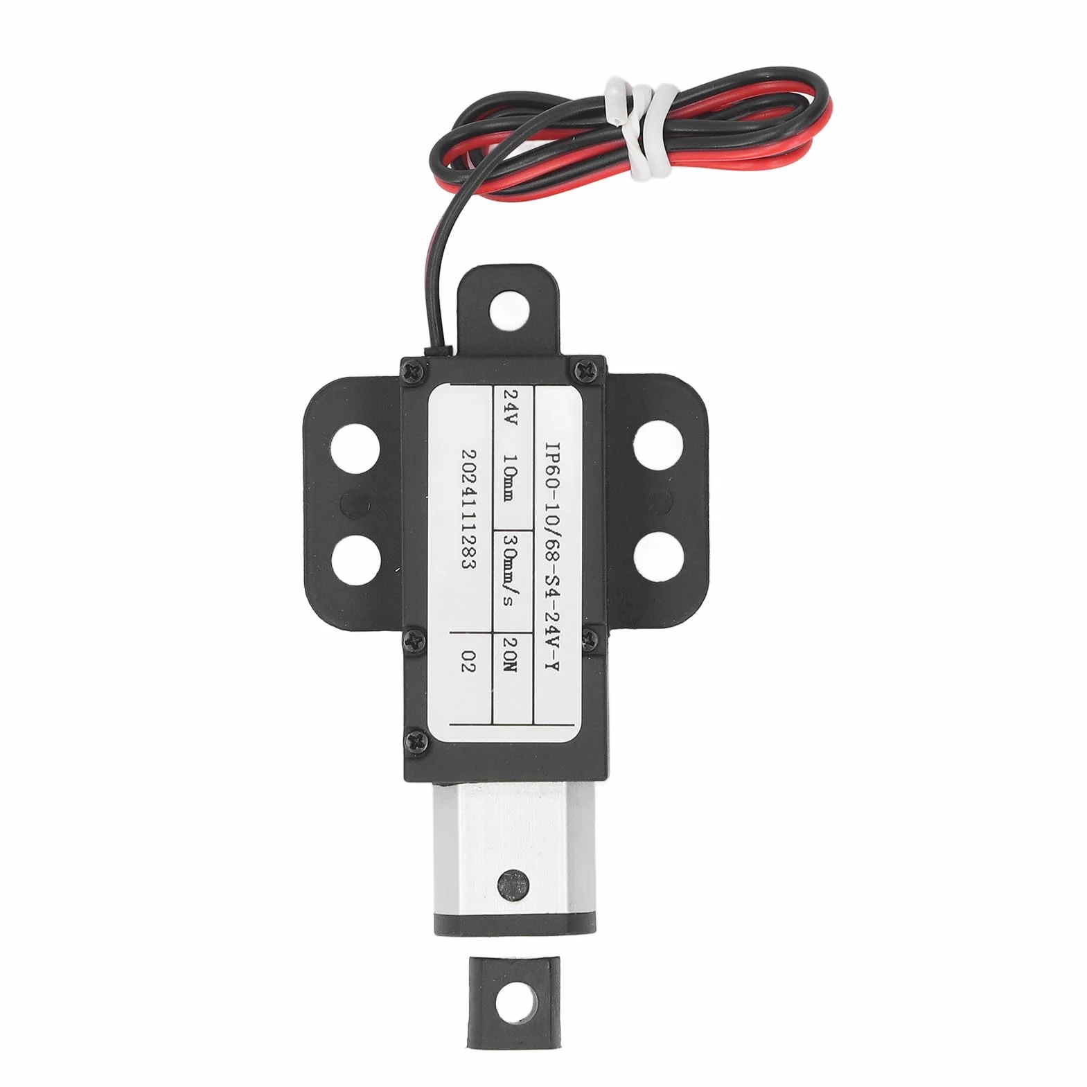 Eujgoov Mini Elektryczny Siłownik Liniowy, Skok 10 mm, Konstrukcja Aluminiowa, Zabezpieczenie Nadprądowe