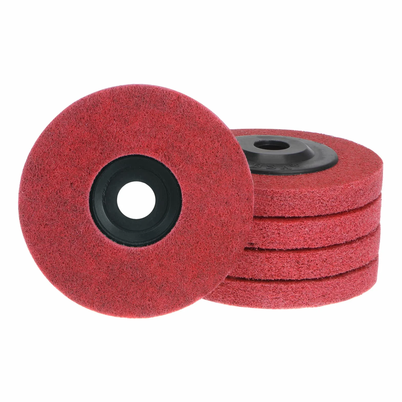 QUARKZMAN Koło polerskie z włókna nylonowego 4" x 5/8" tarcze szlifierskie do szlifierek kątowych 240 ziarnistość 9P włóknina tarcza szlifierska ściernica polerska koło do szlifierki kątowej czerwone