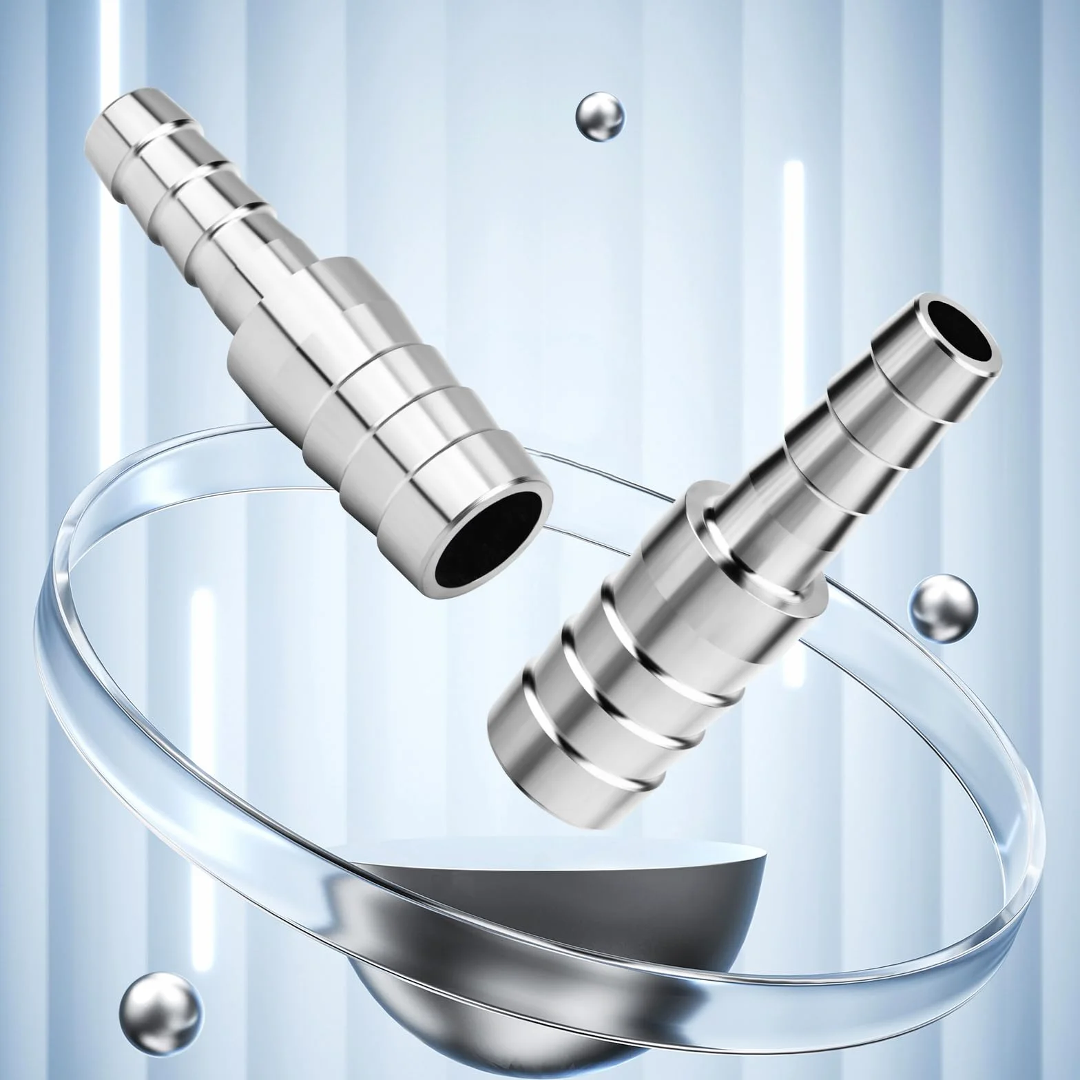 5 sztuk adapter ze stali nierdzewnej 304 8 mm do 6 mm do węża redukcyjnego, złączka łącząca wąż redukcyjny, złącze intercooler płynu chłodzącego, do wody, powietrza