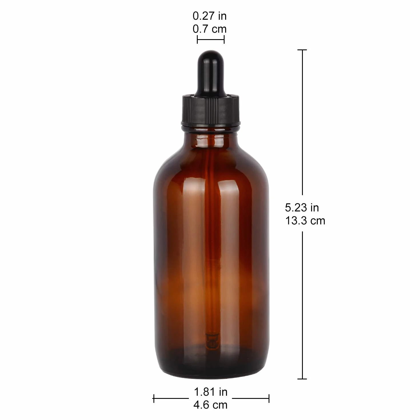Zestaw 4 Szklanych Butelek z Kroplomierzem 120 ml Brązowy do Roztworów Laboratoryjnych
