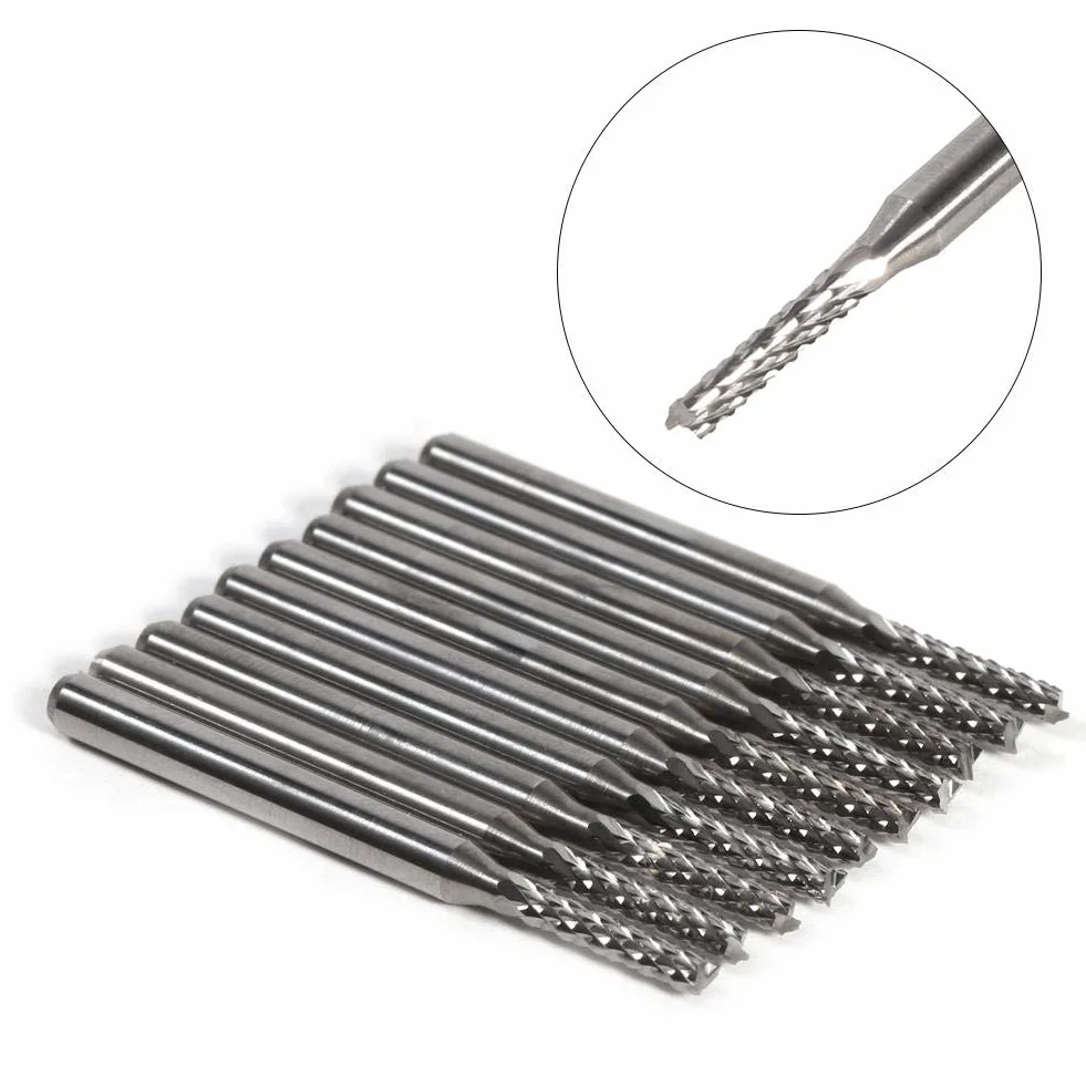 Frez węglikowy 2 mm, frezy CNC, narzędzie do cięcia CNC 37mm SMT PCB, 10 szt