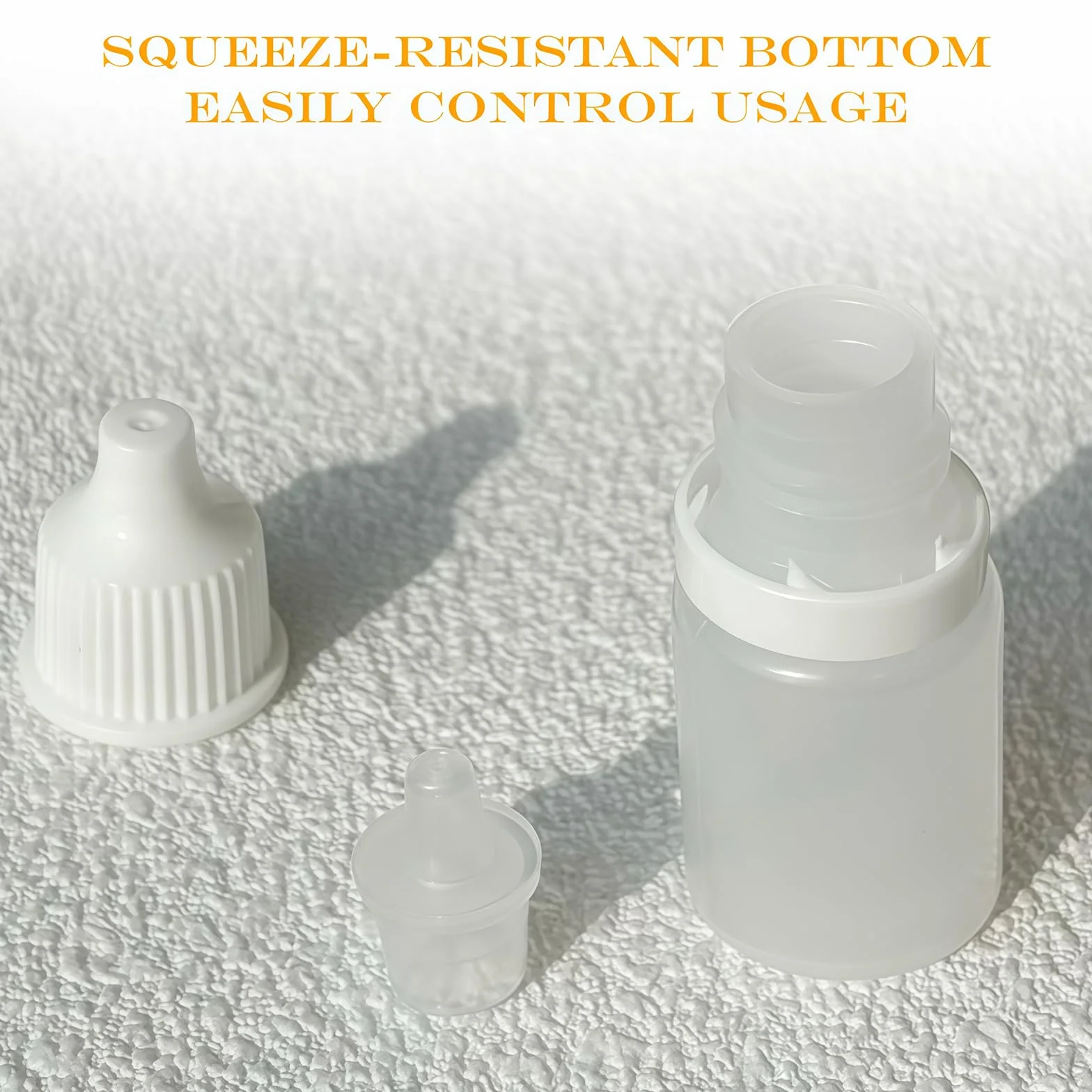 Butelka z tworzywa sztucznego na krople do oczu 20 ml biała 50 sztuk z zakrętką i pokrywką dozującą