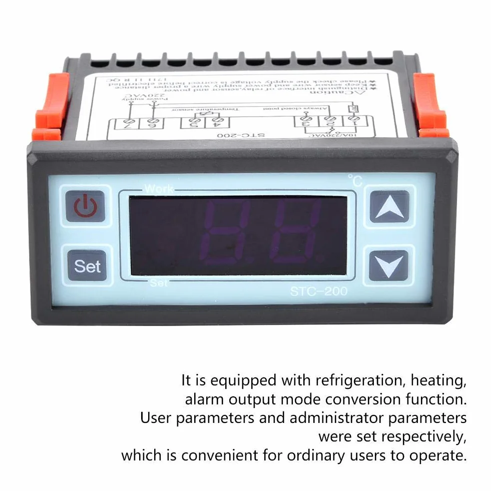 Regulator temperatury -200 Cyfrowy termostat, sterowanie mikrokomputerem, tryby chłodzenia i ogrzewania, -40 °C ~ 99 °C