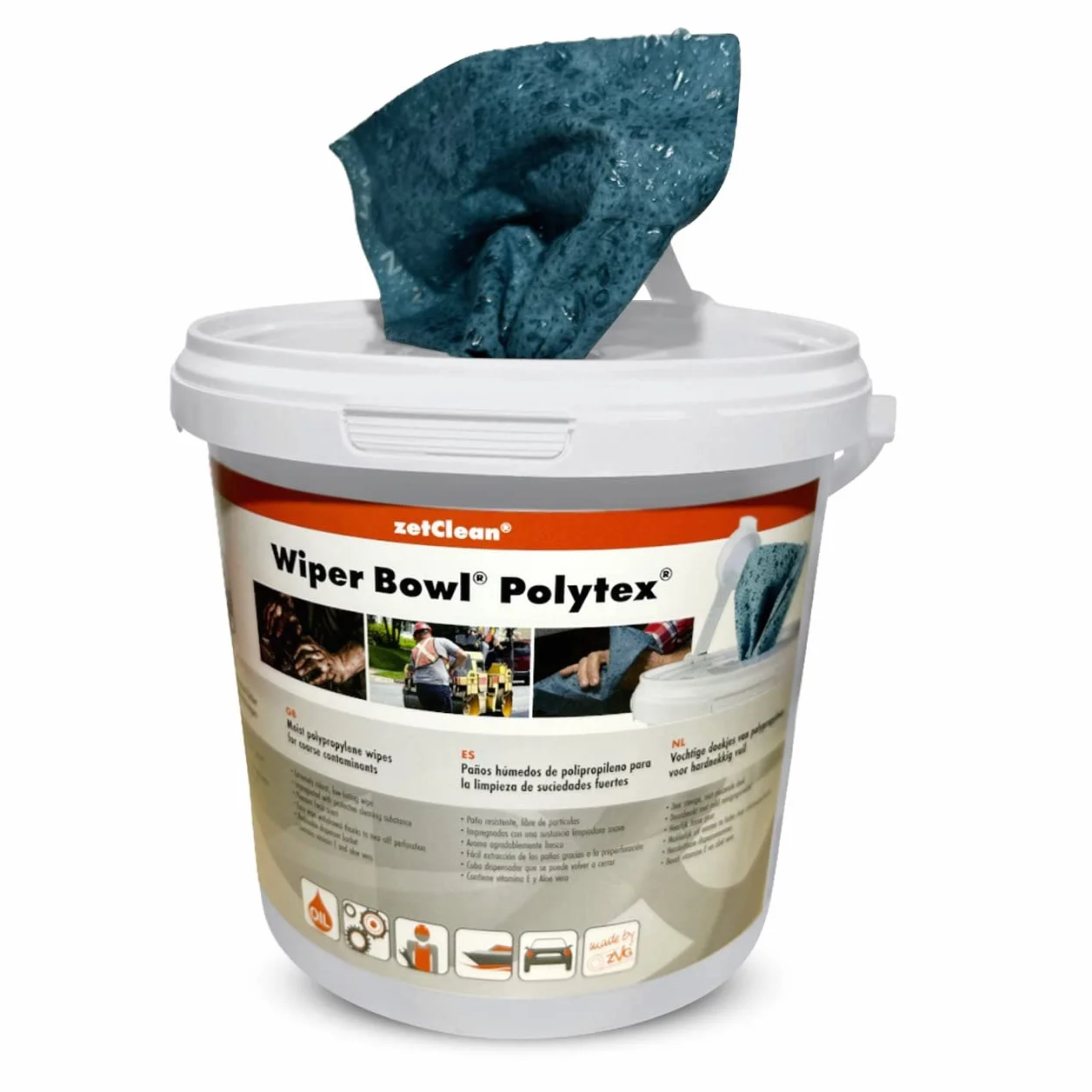 ZVG zetClean 50130-001 Wiper Bowl Polytex ściereczki do czyszczenia, niebieskie, 25 x 25 cm (72 sztuki)