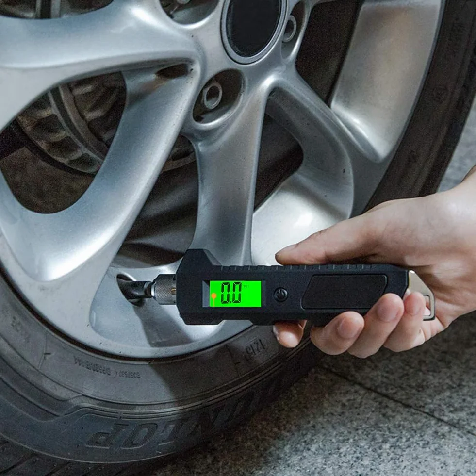 Manometr Do Pomiaru Ci?nienia W Oponach - Elektroniczny Manometr Ci?nienia W Opónach,Wy?wietlacz Pod?wietlany Antypo?lizgowy Chwyt 16 do Roweru Samochodu Ci? ?arówki Naprawa Konserwacja
