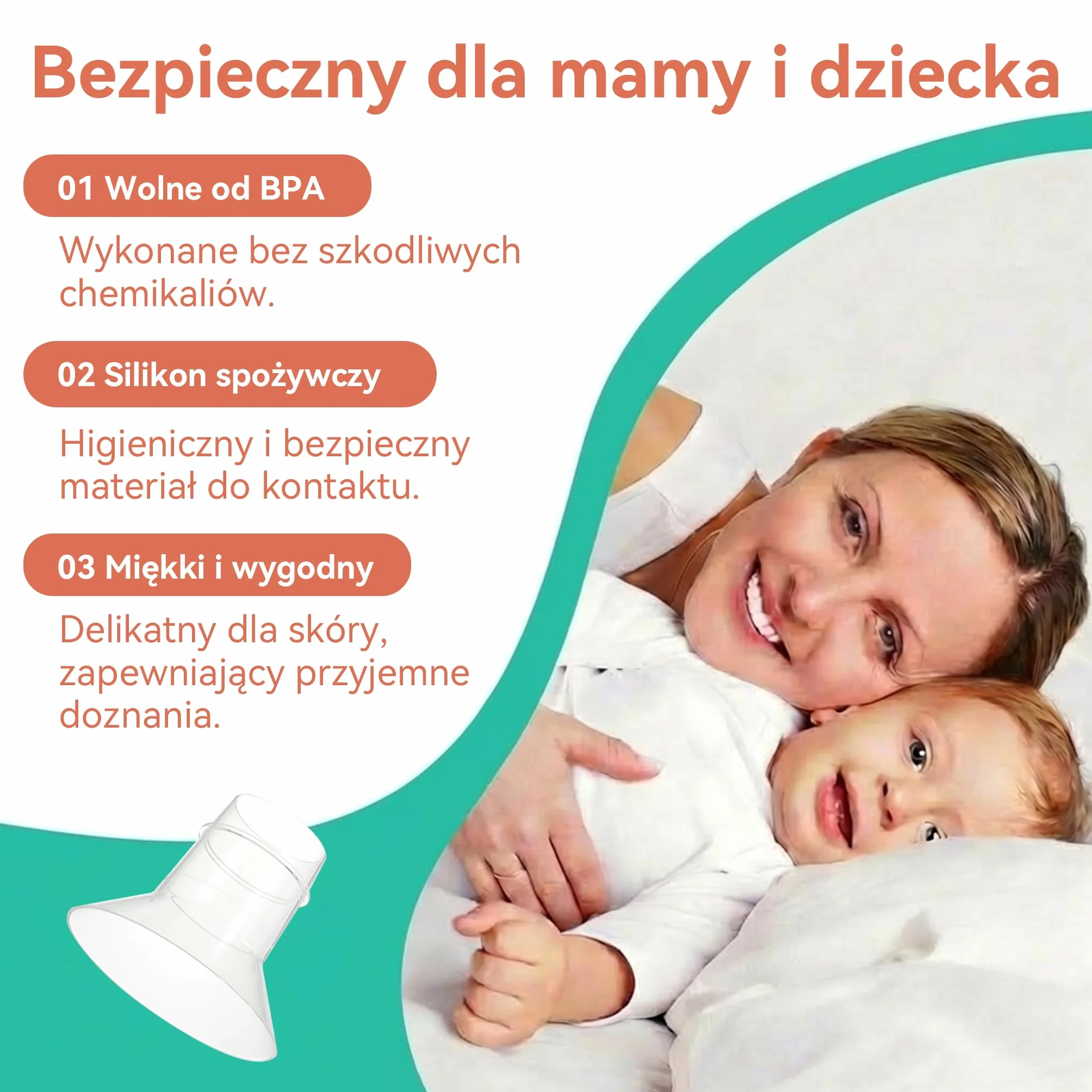 Zestaw 10 kołnierzy z pompką do mleka – znajdź swój idealny rozmiar! 5 rozmiarów do Momcozy M5/S9/S12 Pro/Kissbobo, praktyczne i bardzo łatwe do czyszczenia