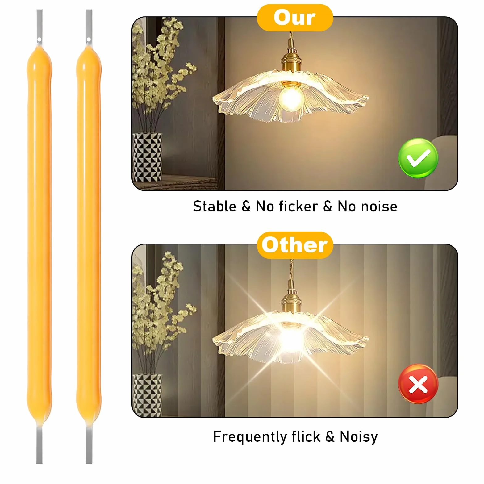 100 sztuk części zamiennych z filamentem LED, 38 mm, 3 V, części żarnikowe żarówek, filament żarówek, żarnik z ciepłym światłem, elastyczne akcesoria świetlne do oświetlenia DIY, oświetlenie domu