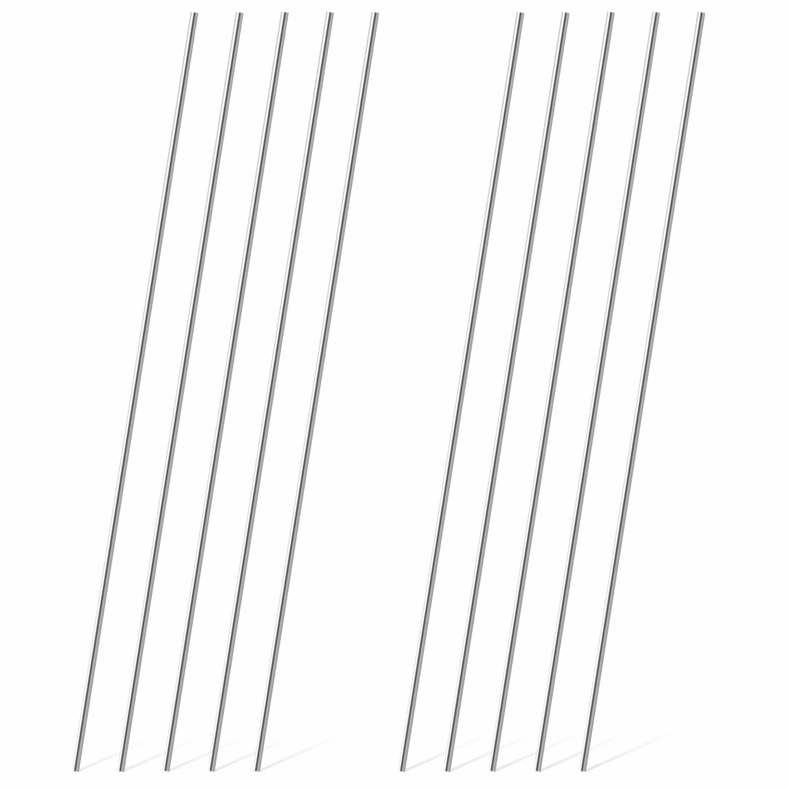 10 sztuk metalowych prętów, 3 x 300 mm, żelazny pręt, metalowy pręt, rozciągliwy pręt ze stali nierdzewnej, metalowy pręt okrągły, solidny gładki trzonek do zastosowań przemysłowych, prac