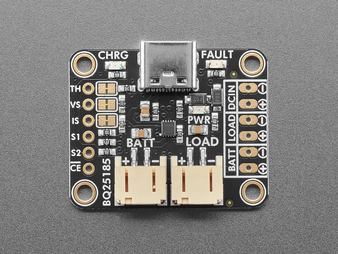 Adafruit bq25185 USB/DC/Solar Litowo-jonowy/Polimerowy Moduł Ładowania, 6091