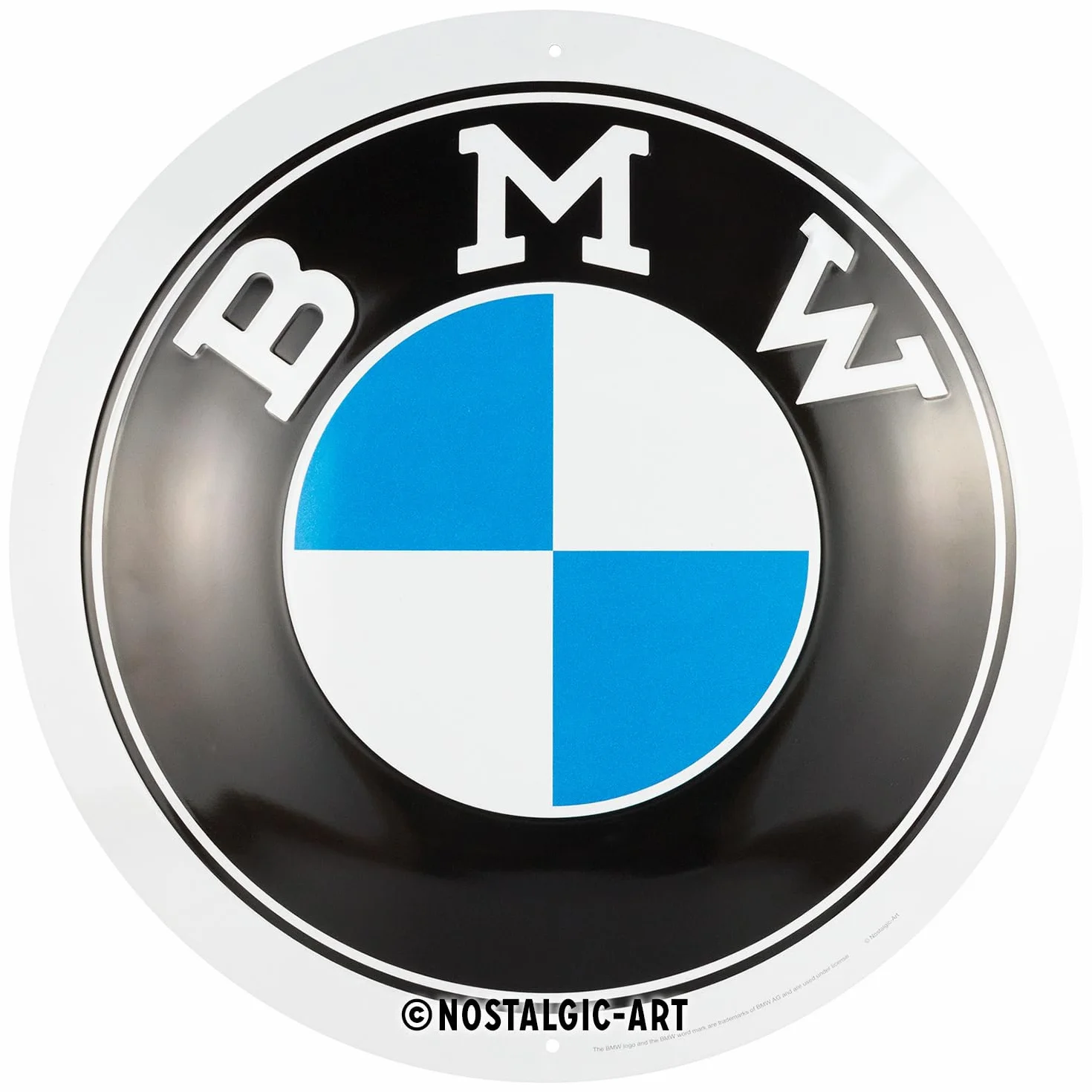 BMW Tabliczka blaszana retro Ø 35 cm metalowa licencjonowany oryginalny prezent dla fanów