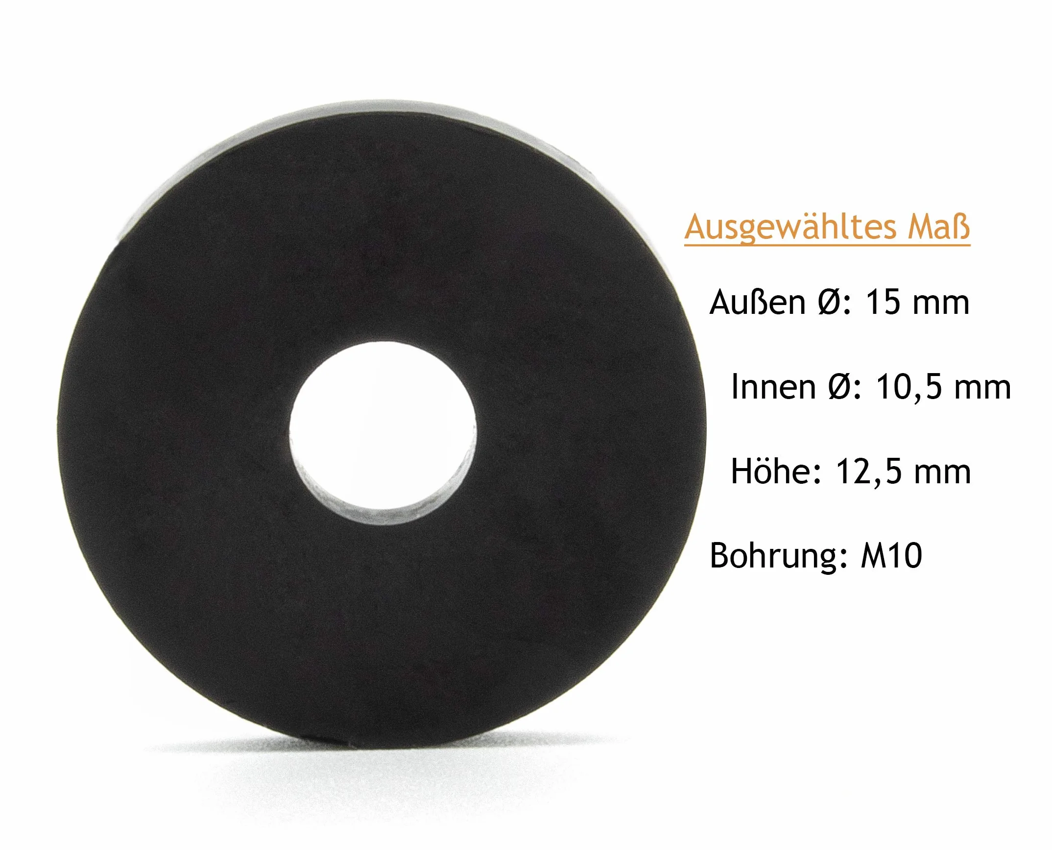 Enkotrade 100 sztuk tulejek dystansowych do M10 | 15 x 10,5 x 12,5 mm | elementy dystansowe okrągłe z tworzywa sztucznego, podkładki dystansowe, tuleje łożyskowe, tuleje gwintowane