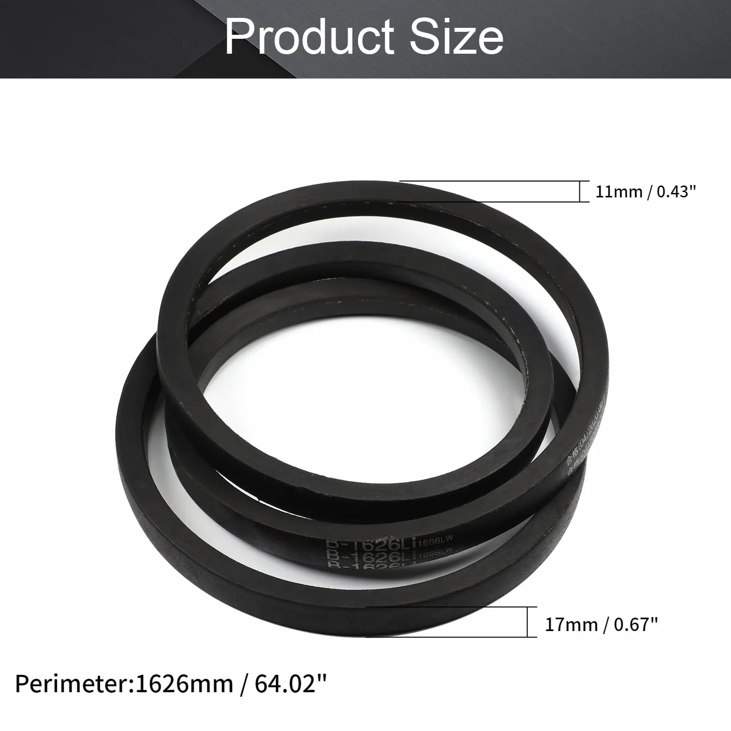 Othmro B-1626/B64 Drive V-Belt wewnętrzny obwód 162,5 cm gumowy pasek przekładni 1 szt