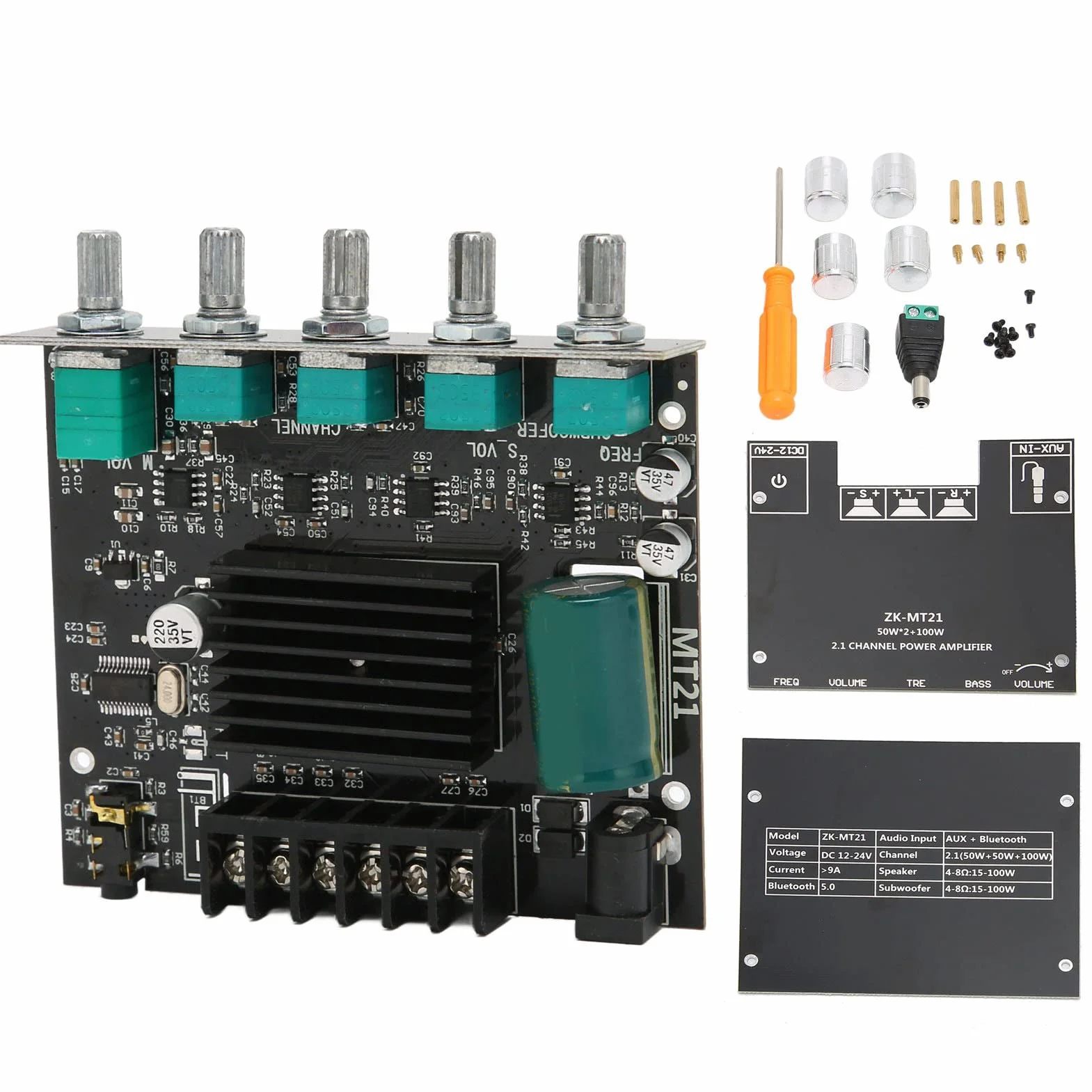 Cuifati Board Wzmacniacza BT 5.0 Stereo Power Wzmacniacz 2.1 Kanał Wysoka Moc 50 W+100W Wyjście z Podważeniami Podtrzymania Podtrzymania dla GłośnikóW 15-100 W 4-8Ω