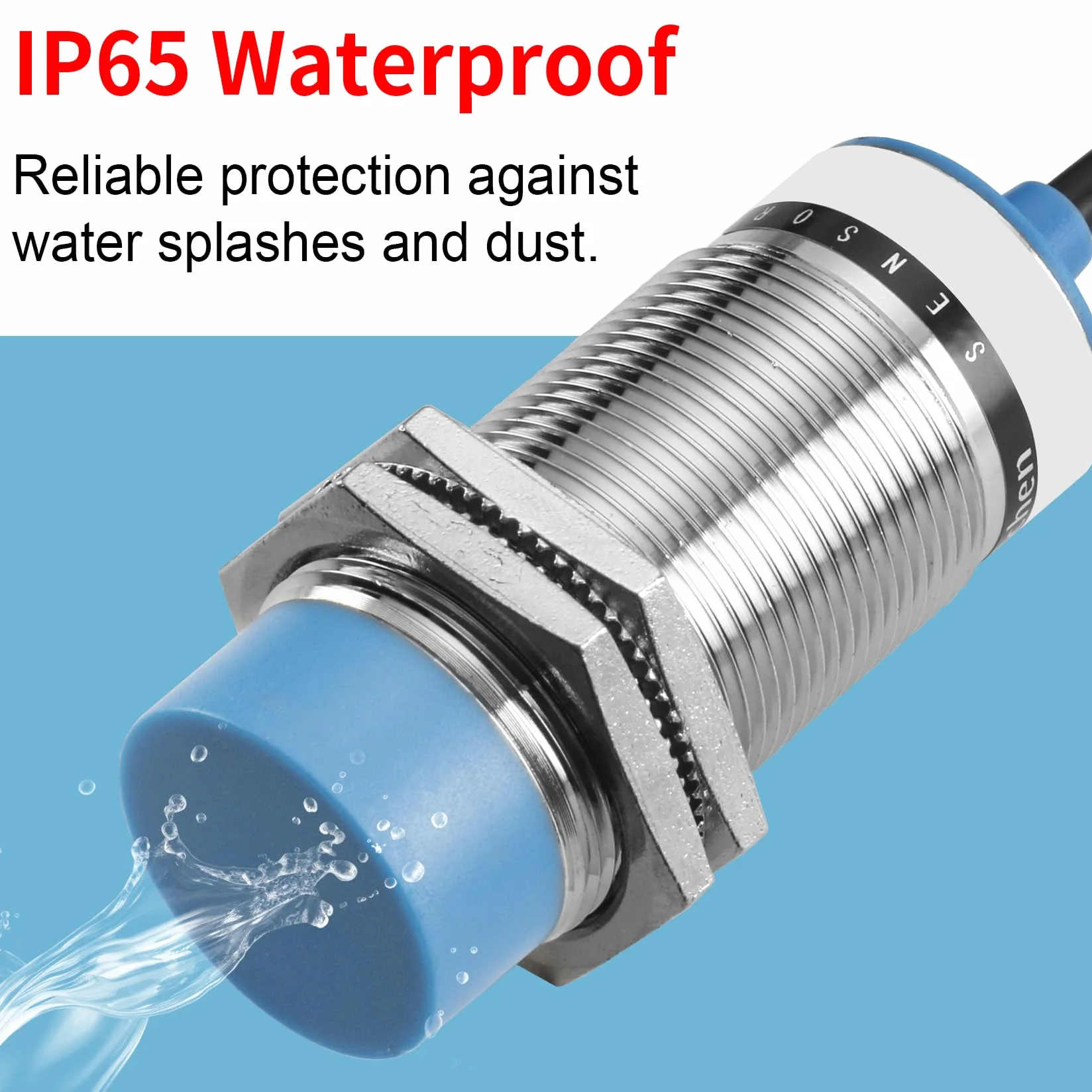 Heschen Pojemnościowy czujnik zbliżeniowy LJC30A3-H-J/DZ 1-15 mm 90-250 VAC 400 mA normalnie zamknięty (NC) 2 kable, pojemnościowy, automatyczny, szary, niebieski