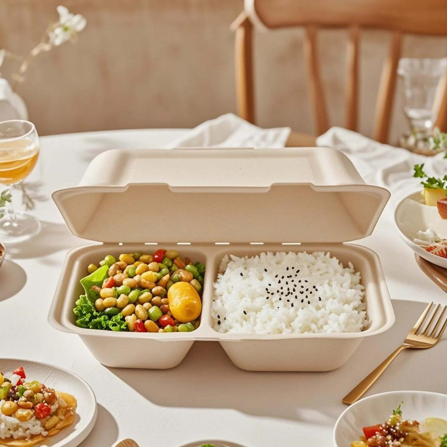 75 sztuk, 900 ml, 2 sztuki, 2 przegródki, kartonowe, jednorazowe, menu z pokrywką, z pokrywką, na wynos