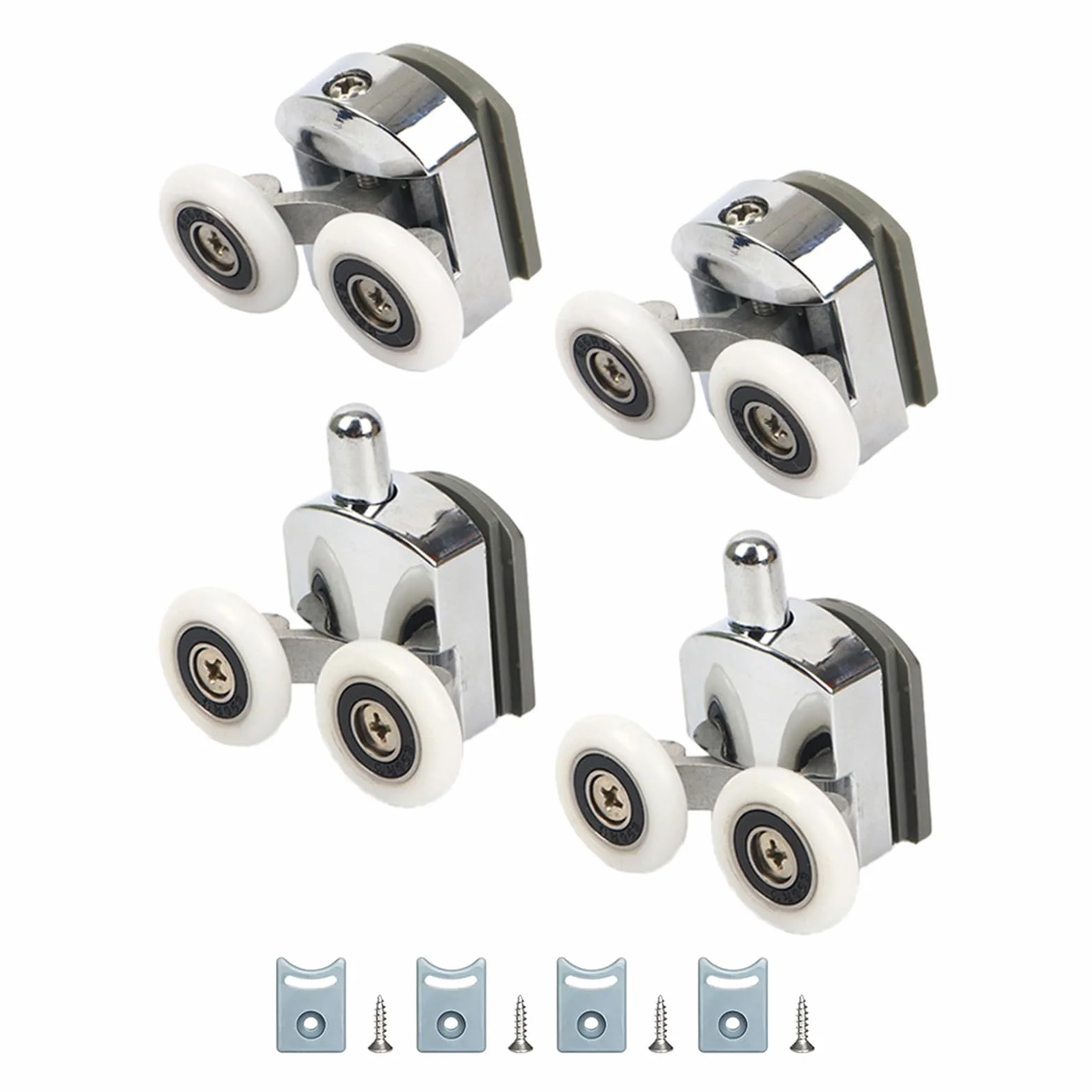 Rolki do drzwi prysznicowych, rolki do drzwi przesuwnych, 4 sztuki drzwi prysznicowych, drzwi przesuwnych, średnica 25 mm, części zamienne, 4-6 mm, do domu, łazienki, części zamienne do samodzielnego