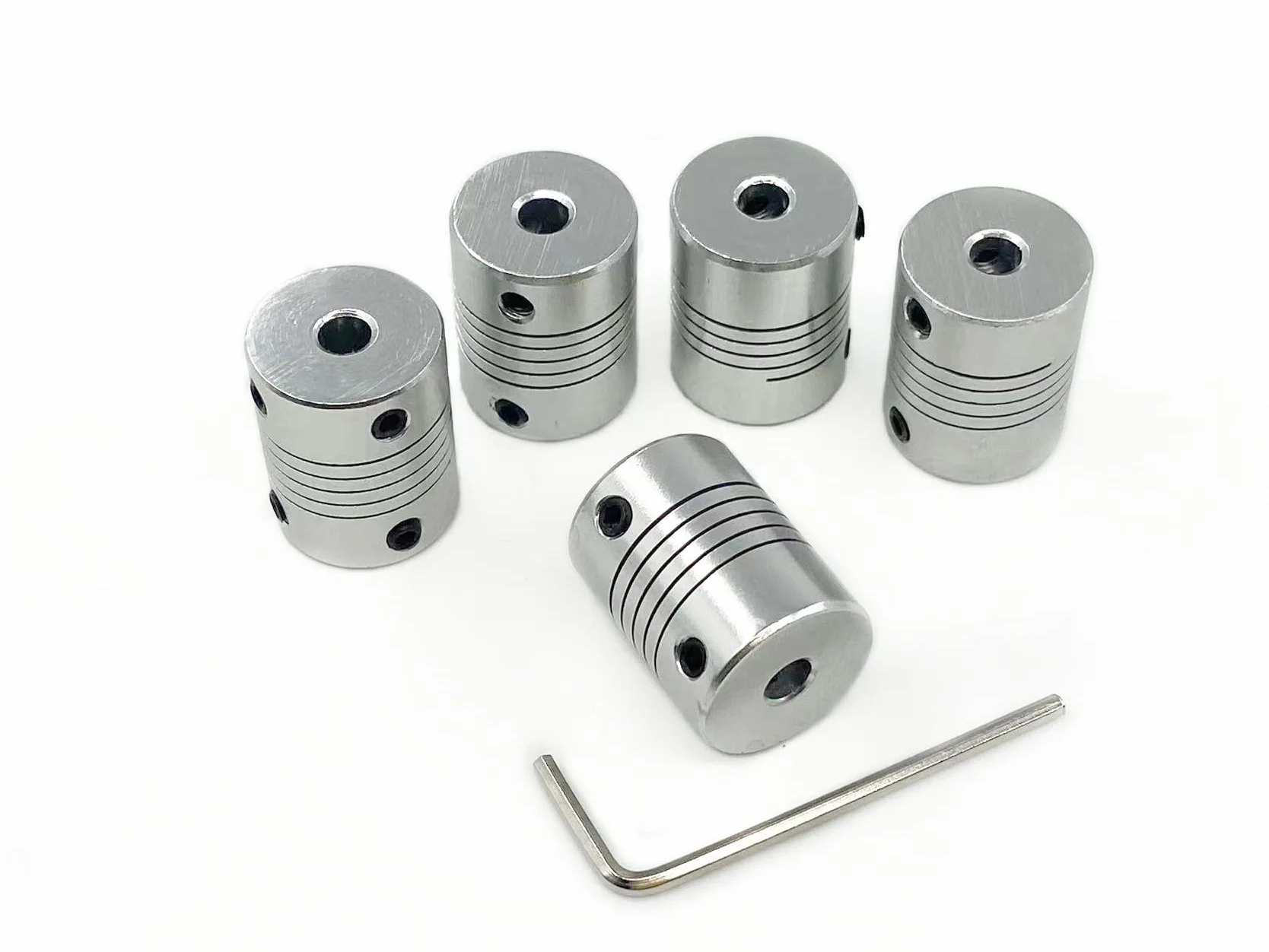 Aluminiowe elastyczne sprzęgło wału 5 mm x 8 mm OD 19 mm dł. 25 mm do silnika krokowego CNC