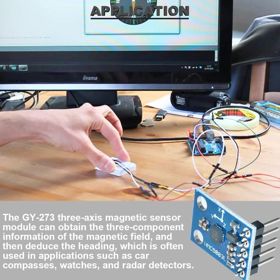 QMC5883L HMC5883L GY-273 trójosiowy kompas-magnetometr moduł czujnika 3 V-5 V Arduino 3 sztuki