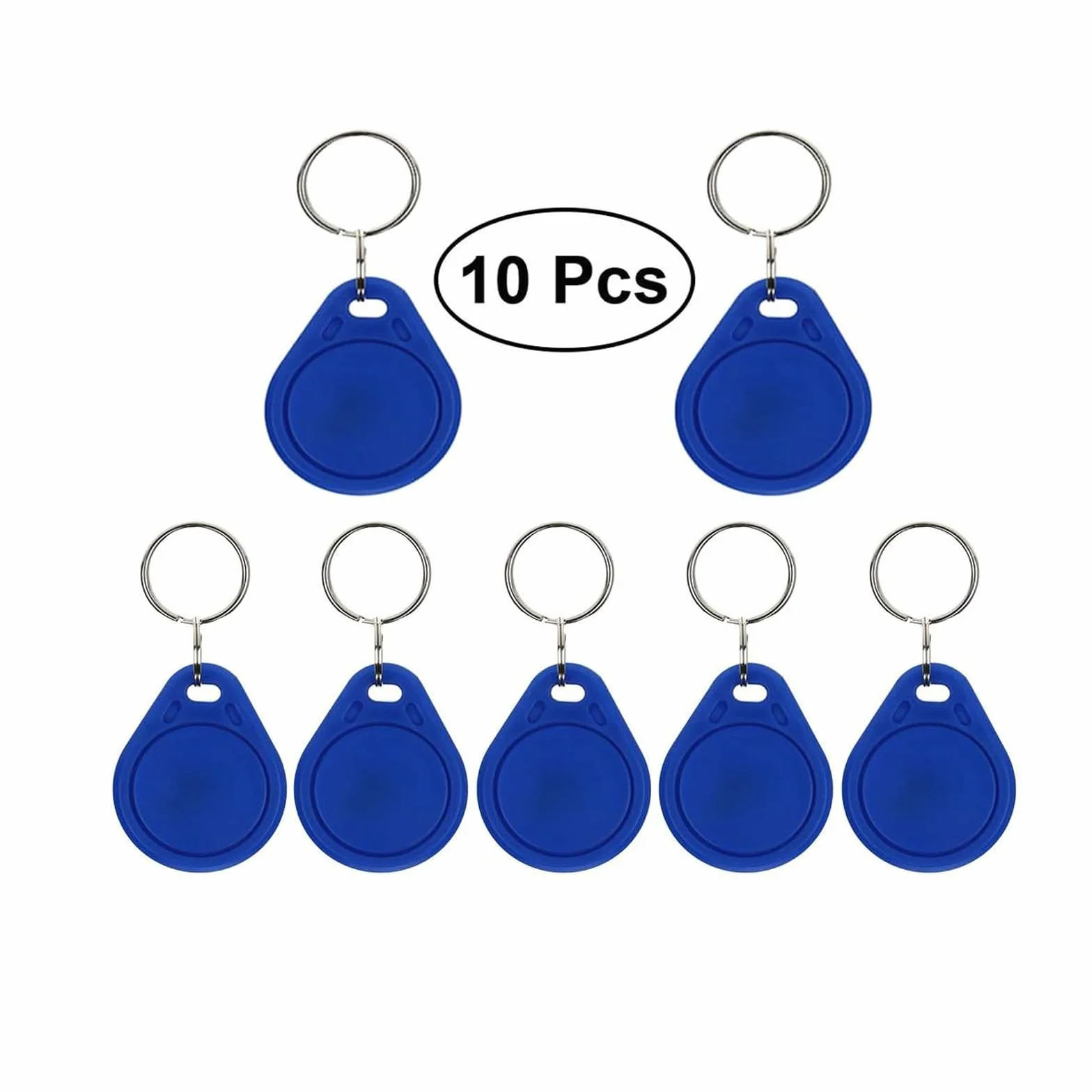 10 x odznaki RFID 13,56 Mhz UID edytowalny breloczek do kluczy MIF 1K Token NFC Tag zbliżeniowy transponder z możliwością zapisu RFID Karta kontroli dostępu - Niebieski