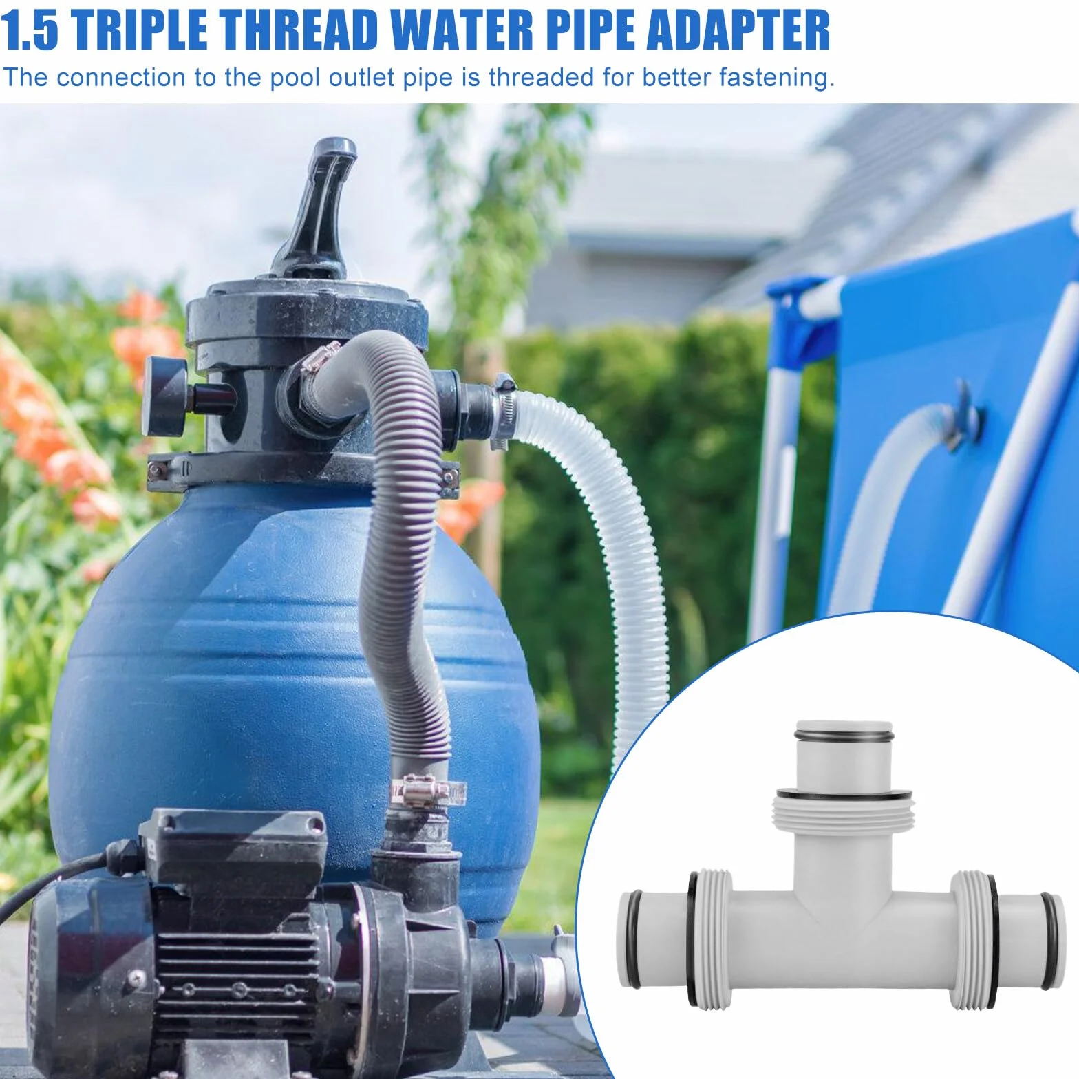 Łącznik do węża basenowego 3-drożny Ø 38 mm trójnik adapter Intex Bestway Coleman