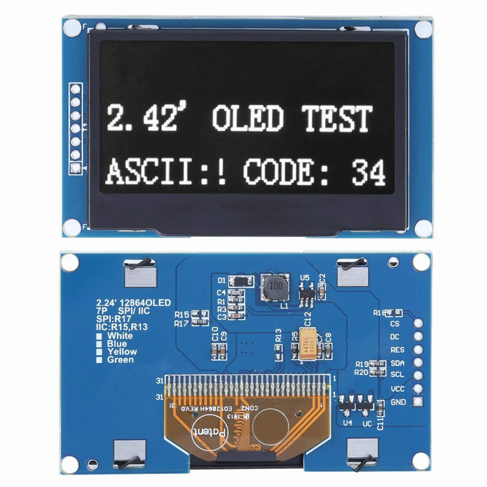 FTVOGUE 2.42 Moduł wyświetlacza OLED SSD1309 napęd ciekłokrystaliczny ekran