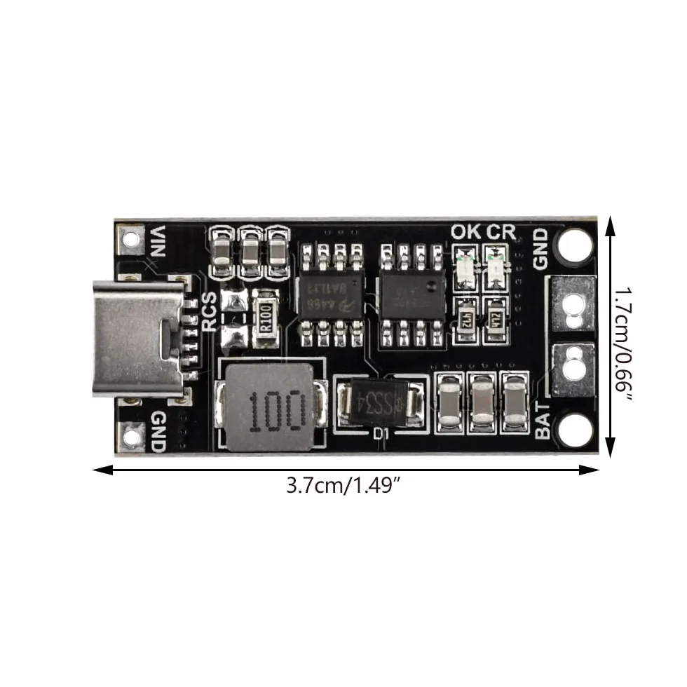 Adeept Typ C BMS 2S 2A 18650 21700 3,7 V płyta ładowania baterii litowej Step-Up Boost Li-Po polimerowa USB C do 8,4 V (2 szt.)