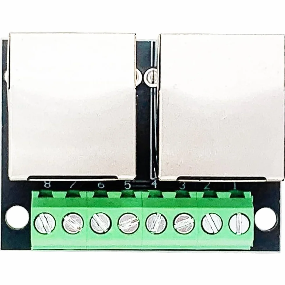 2 szt. RJ45 Ethernet Breakout Board adapter pojedynczych gniazd, 2,54 mm Pitch 8-biegunowy RJ45 przyłącze śrubowe