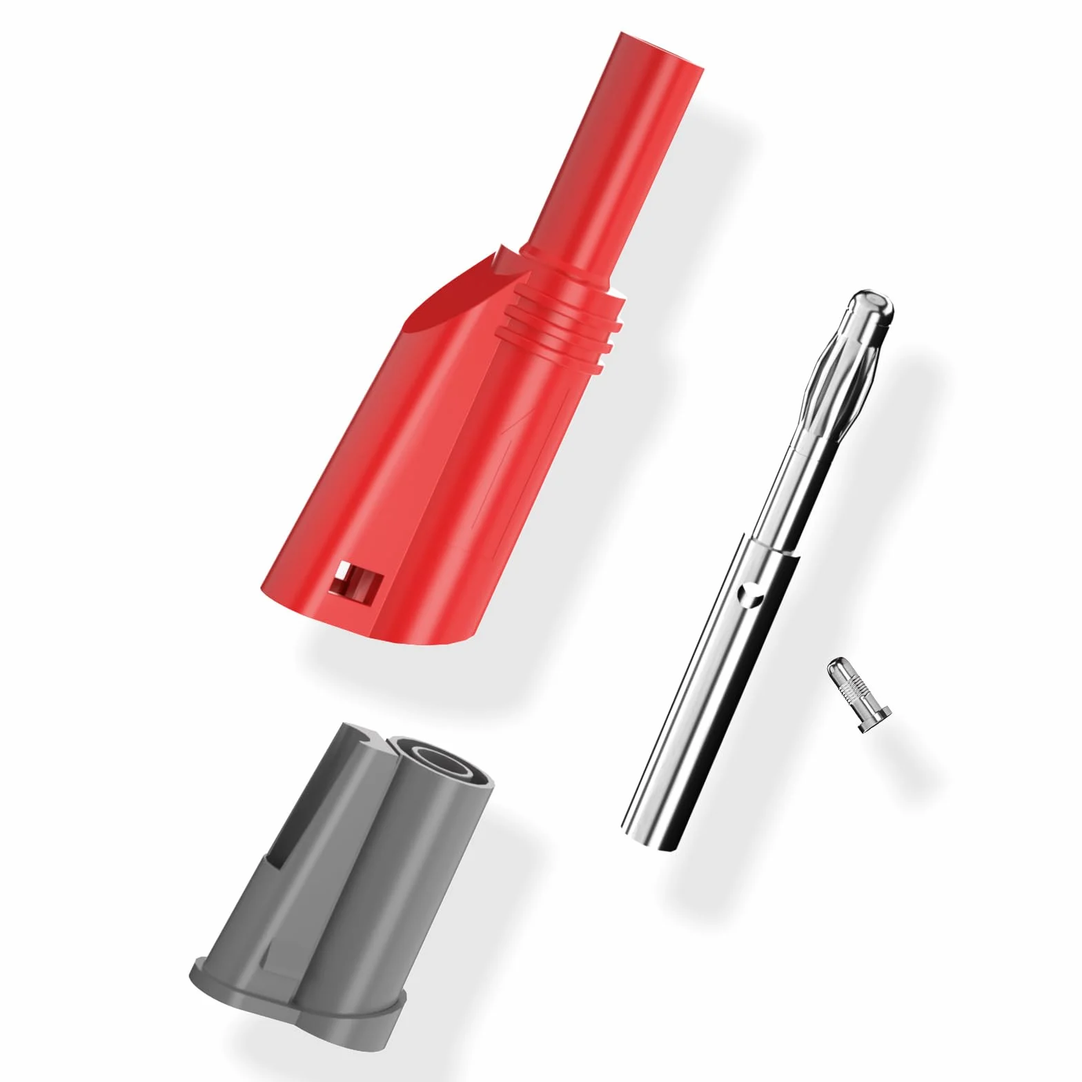 10 x 4 mm, wtyki bananowe, izolowany adapter bezpieczeństwa 10 A, typ śruby/bez lutowania, do multimetru, przewodów pomiarowych, czerwony i czarny CATIII 1000 V