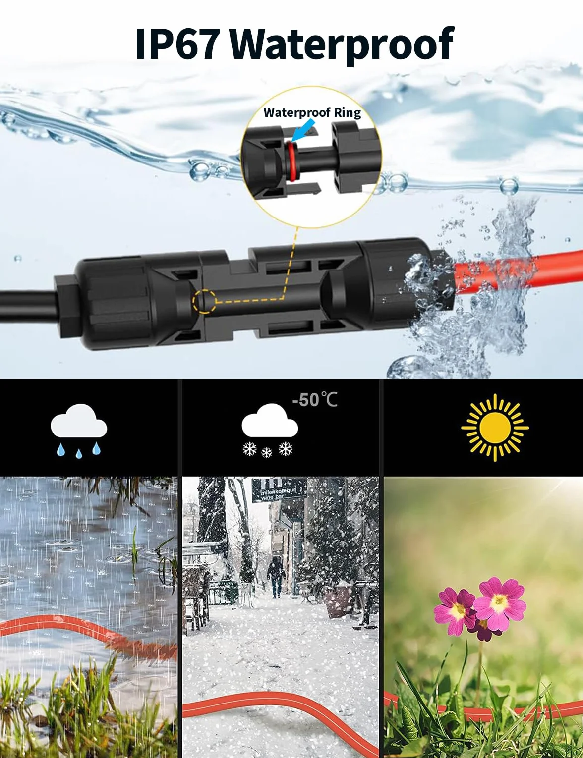 TONTON Wtyczka solarna na DC 8mm i DC 8020, 2 m wtyczka i gniazdo ogniw słonecznych na DC7909 DC8020, kabel adapterowy, kabel do ładowania solarnego, wtyczka fotowoltaiczna, generatory słoneczne