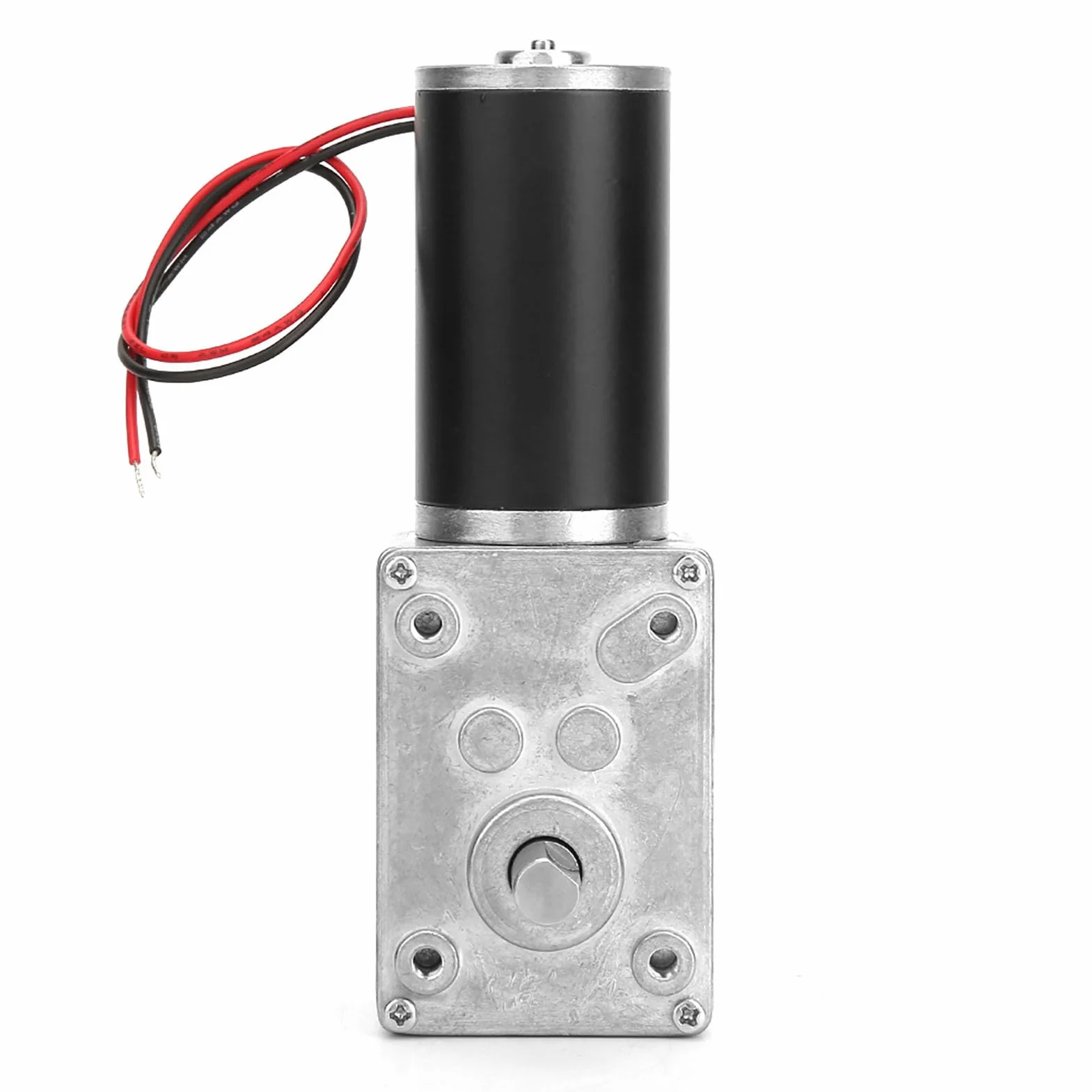 Silnik elektryczny 12V 50 RPM z przekładnią ślimakową, wał dwustronny 8mm