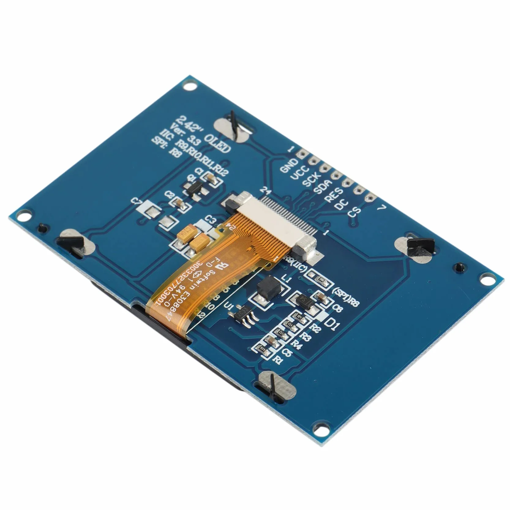 2,42 12864 128X64 Moduł WyśWietlacza OLED IIC SPI Szeregowy Ekran LCD dla C51 STM32 SSD1309 (BiałA Czcionka)