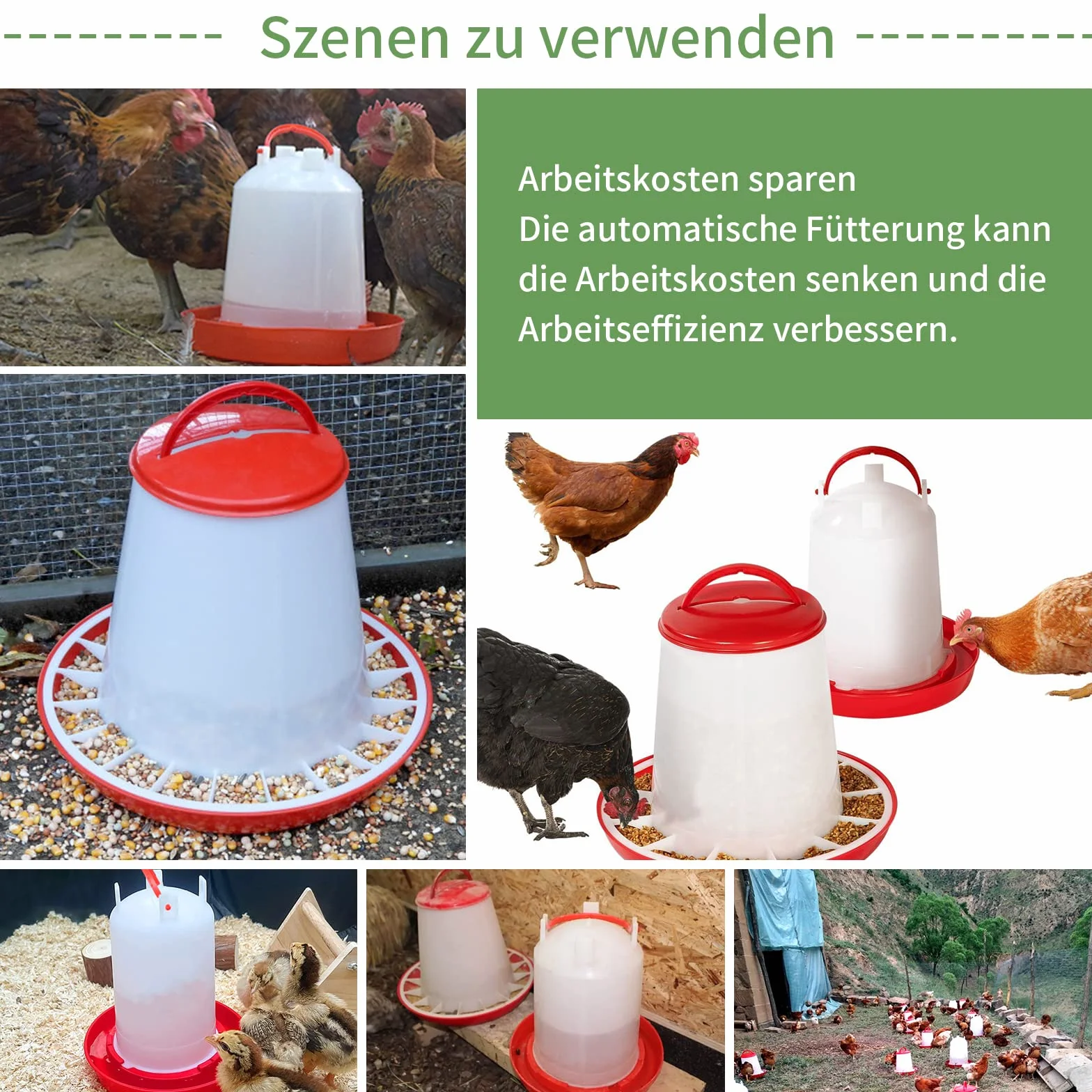 Anjing zestaw poidło i podajnik dla kur 2 szt. 3 kg czerwony biały
