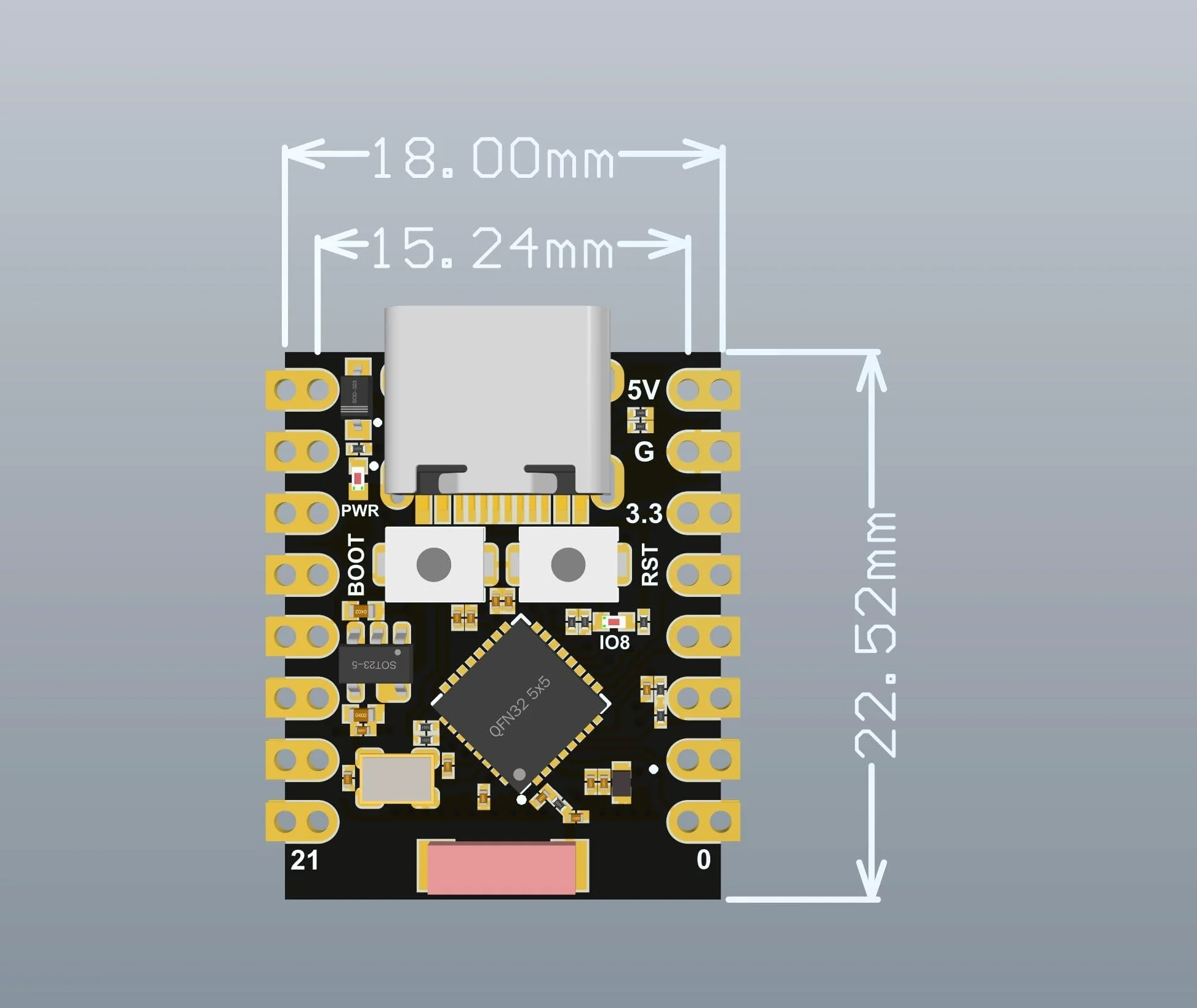 2 szt. Płytka rozwojowa ESP32-C3 ESP32 SuperMini WiFi Bluetooth