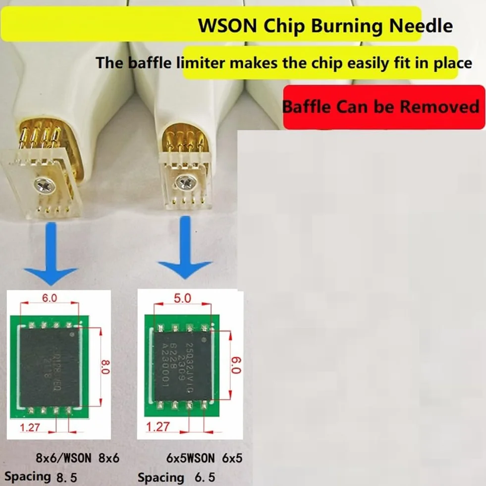Booso Wson Chip Download Burn Write Probe Spring Needle Flash Eeprom Chip Burner Cable Vsonwson 8x6mm 8.5mm