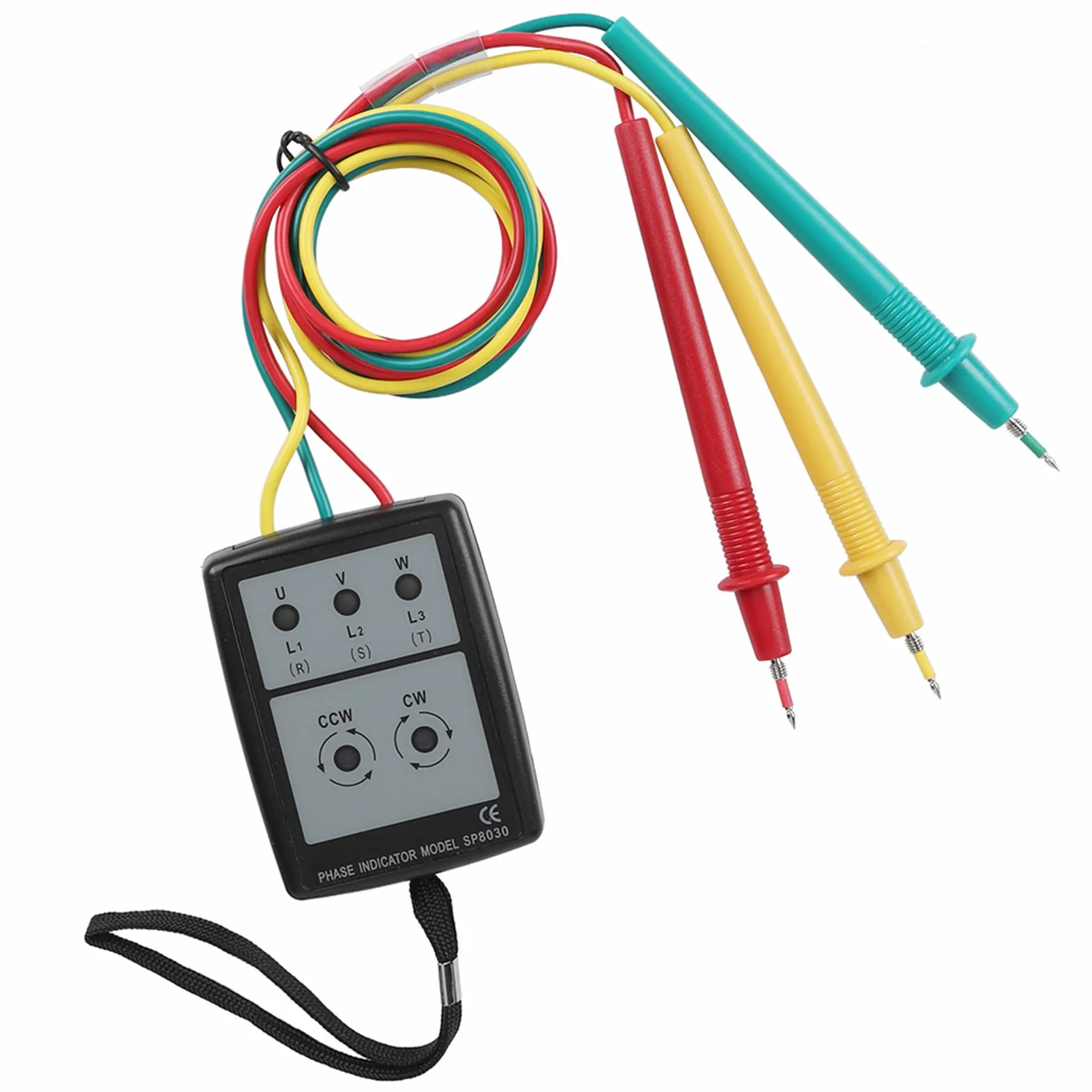 Detektor SP8030 Tester rotacji kolejności faz 3, wyświetlacz AC 200V-480V z brzęczykiem LED