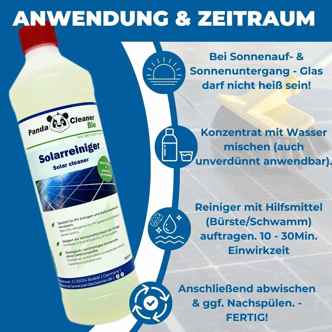 PandaCleaner Bio środek czyszczący 1 l do instalacji solarnych i PV skoncentrowany 1:100