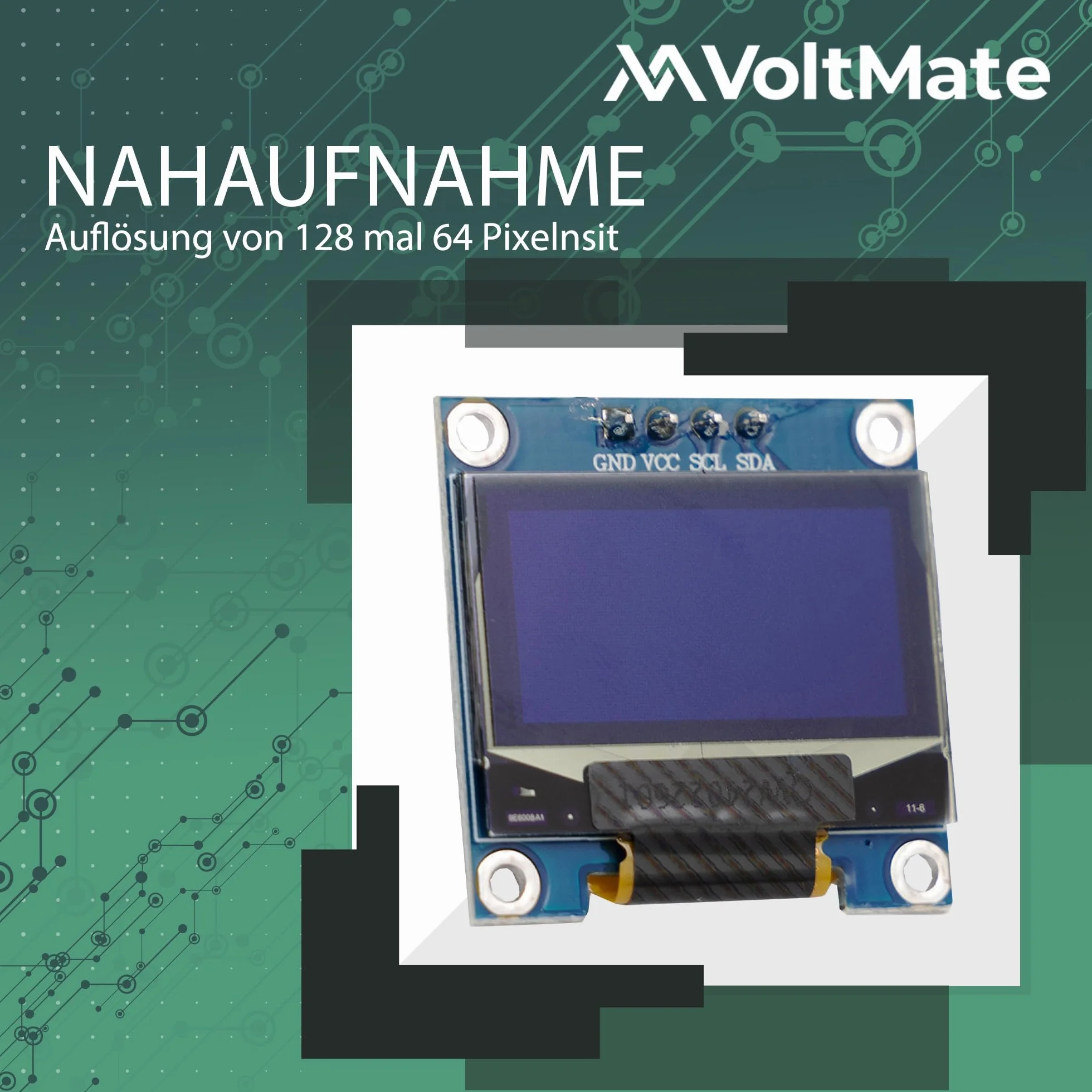 VoltMate wyświetlacz OLED I2C 128x64 pikseli SSH1106 Arduino Raspberry Pi