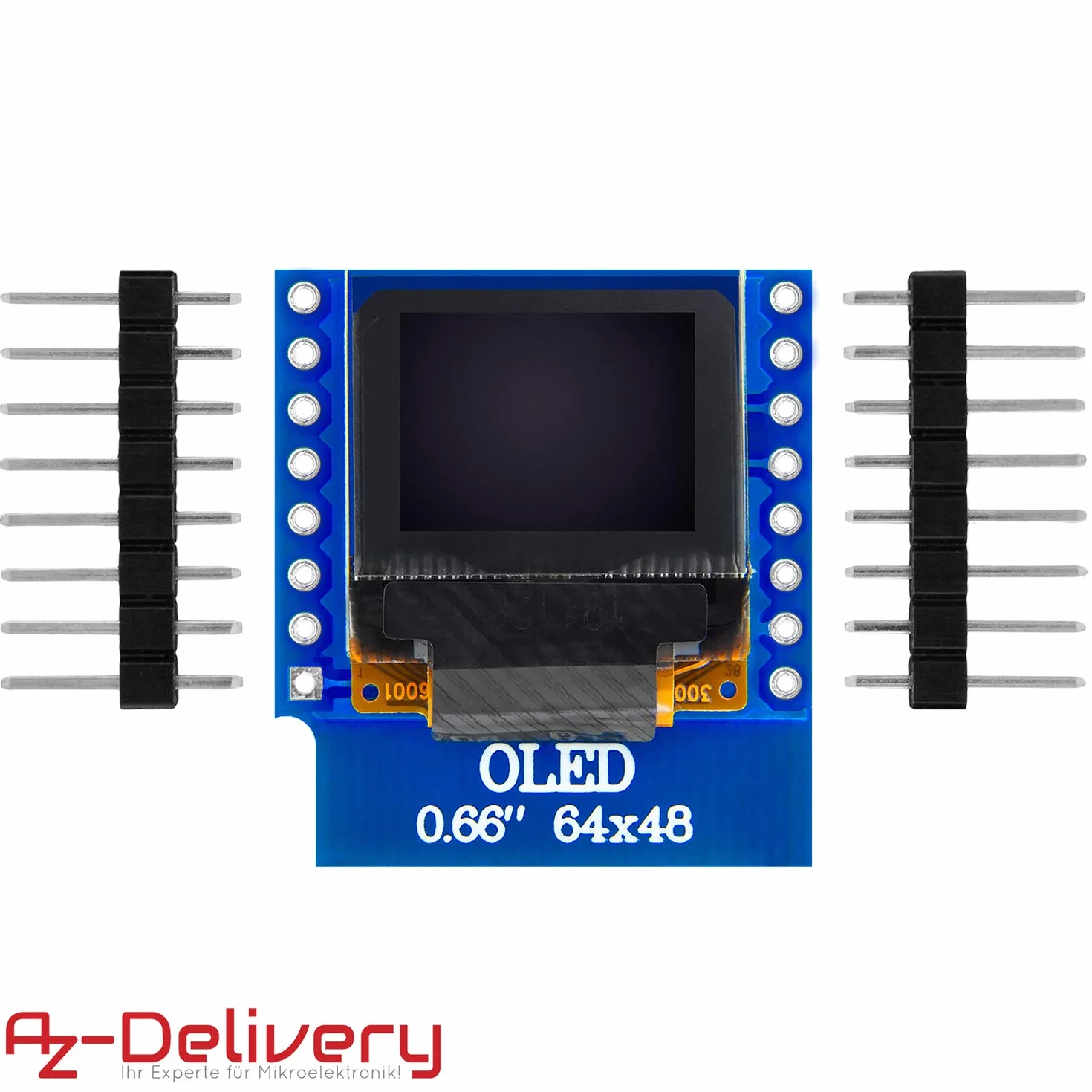 AZDelivery 5 x 0,66 cala osłona wyświetlacza ssd1306 OLED I2C 64x48 pikseli moduł wyświetlacza I2C HW-699 z białymi znakami kompatybilny z D1 Mini, w tym E-Book!