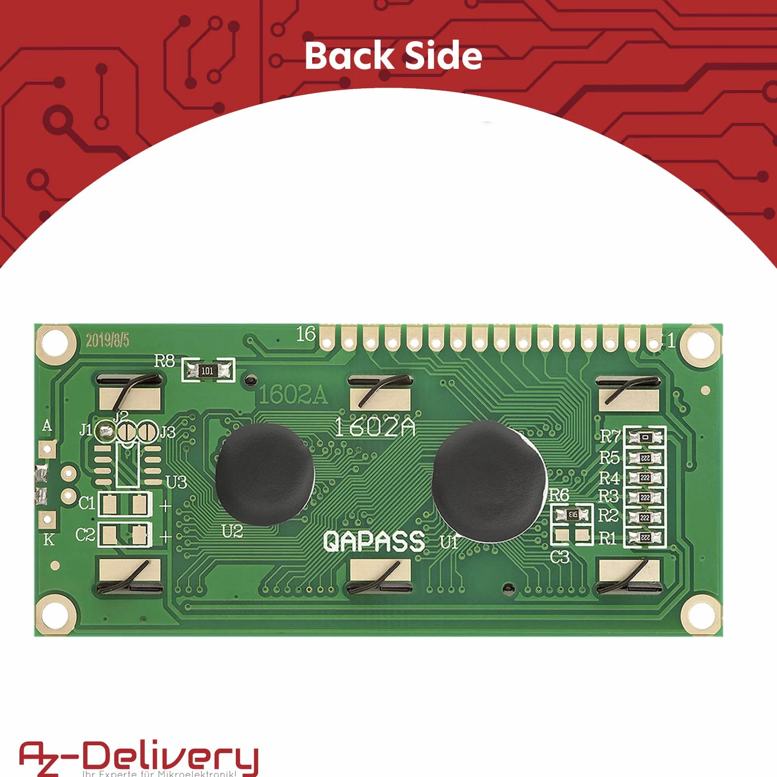 AZDelivery HD44780 1602 LCD Module Display 2x16 znaków zielony tle czarne kompatybilny Arduino Raspberry Pi