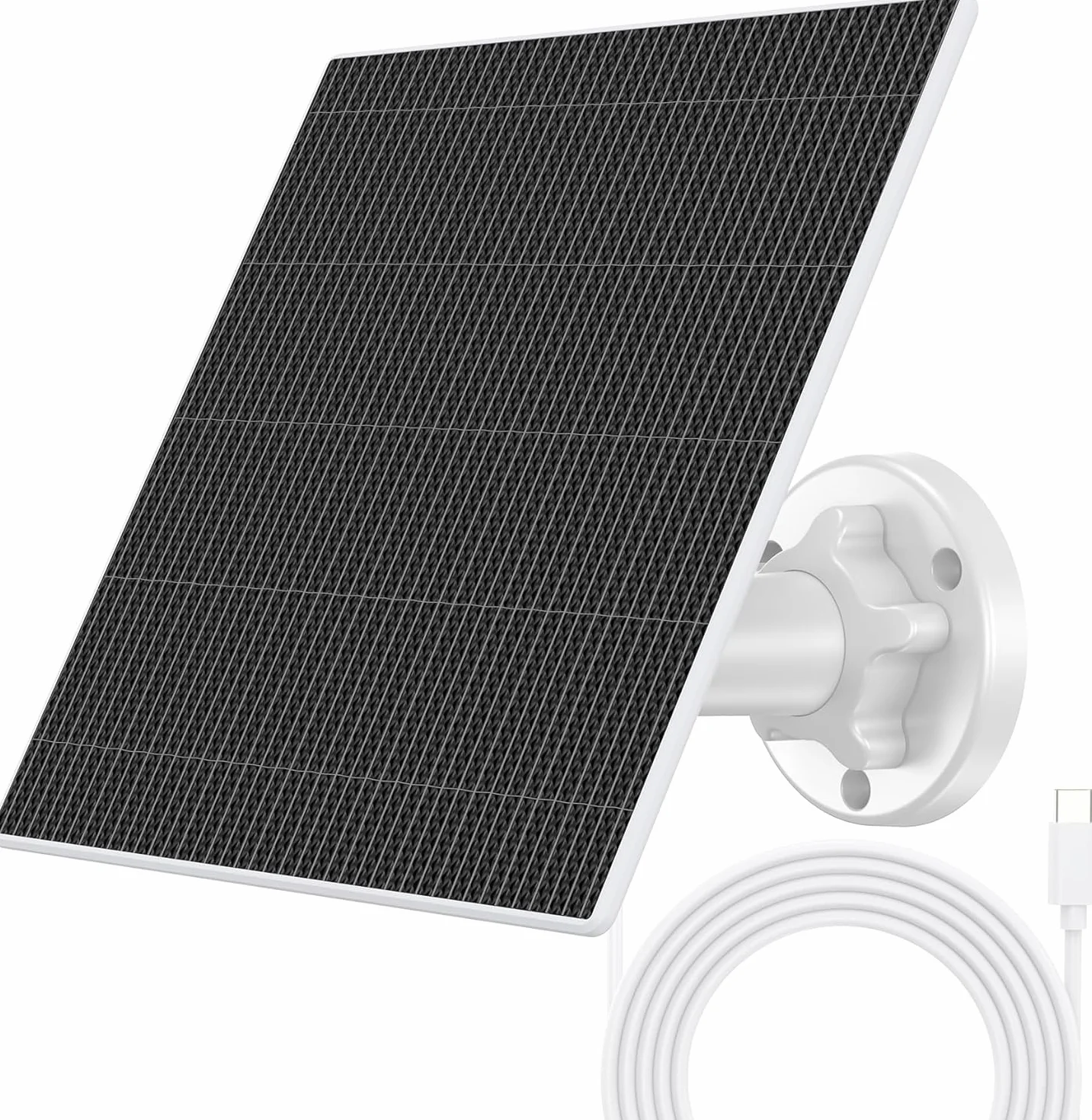 Panel słoneczny 8 W do kamery monitorującej z akumulatorem, do użytku na zewnątrz, moduł solarny 5 V USB-C do użytku na zewnątrz, kamery zasilane bateriami, regulowany uchwyt 360°, wodoszczelność IP65
