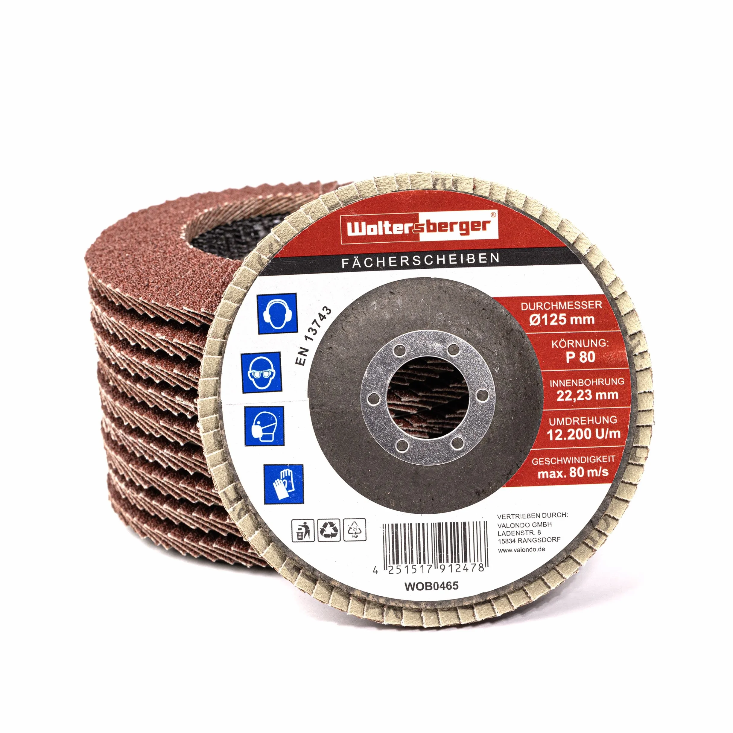 Woltersberger Tarcze listkowe 115 mm 125 mm P80