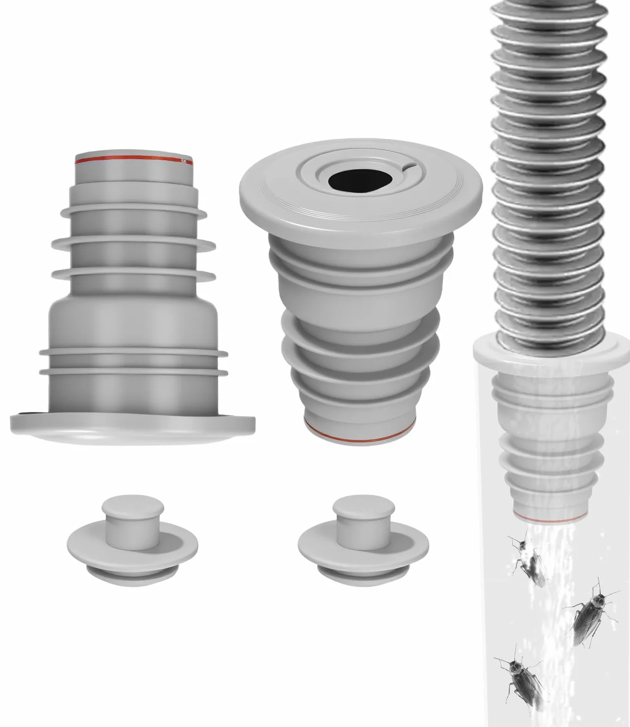 Uszczelka do rur spustowych pralki 35-40 mm silikonowa zapobiegająca zapachom