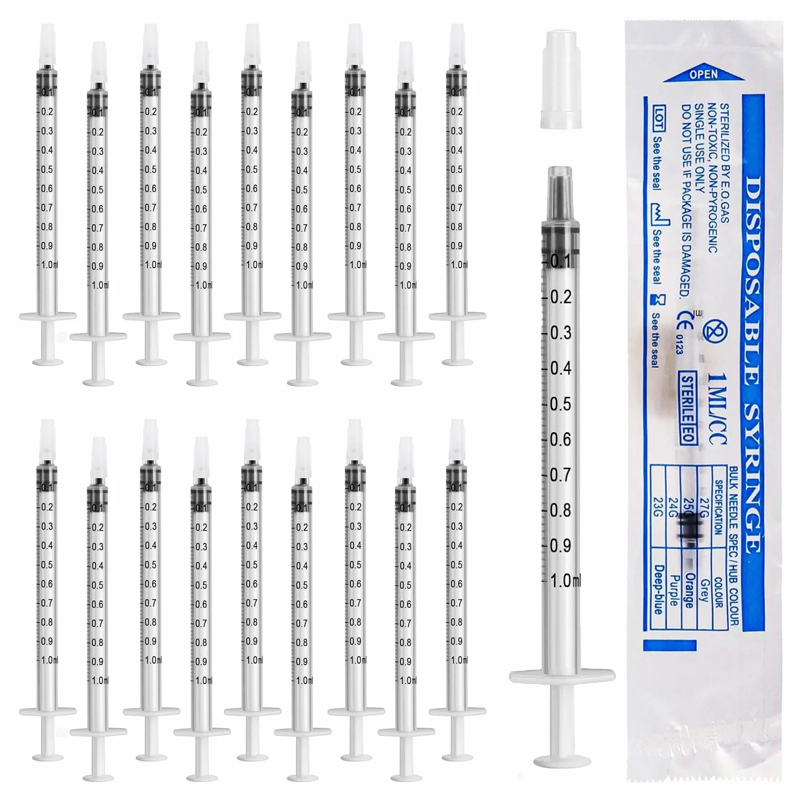 Plastikowa strzykawka 1 ml 60 sztuk bez igły dozownik oleju